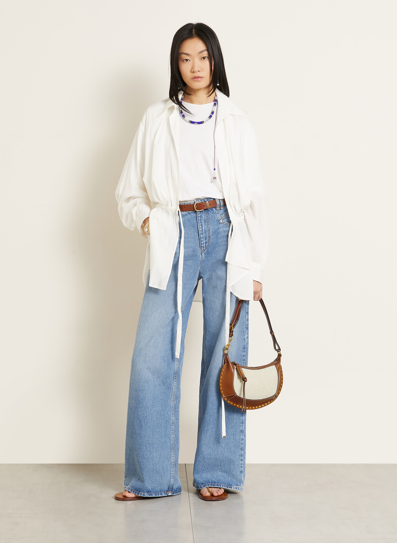 ISABEL MARANT OSKAN shoulder bag with rivets: LIGHT BROWN / BROWN