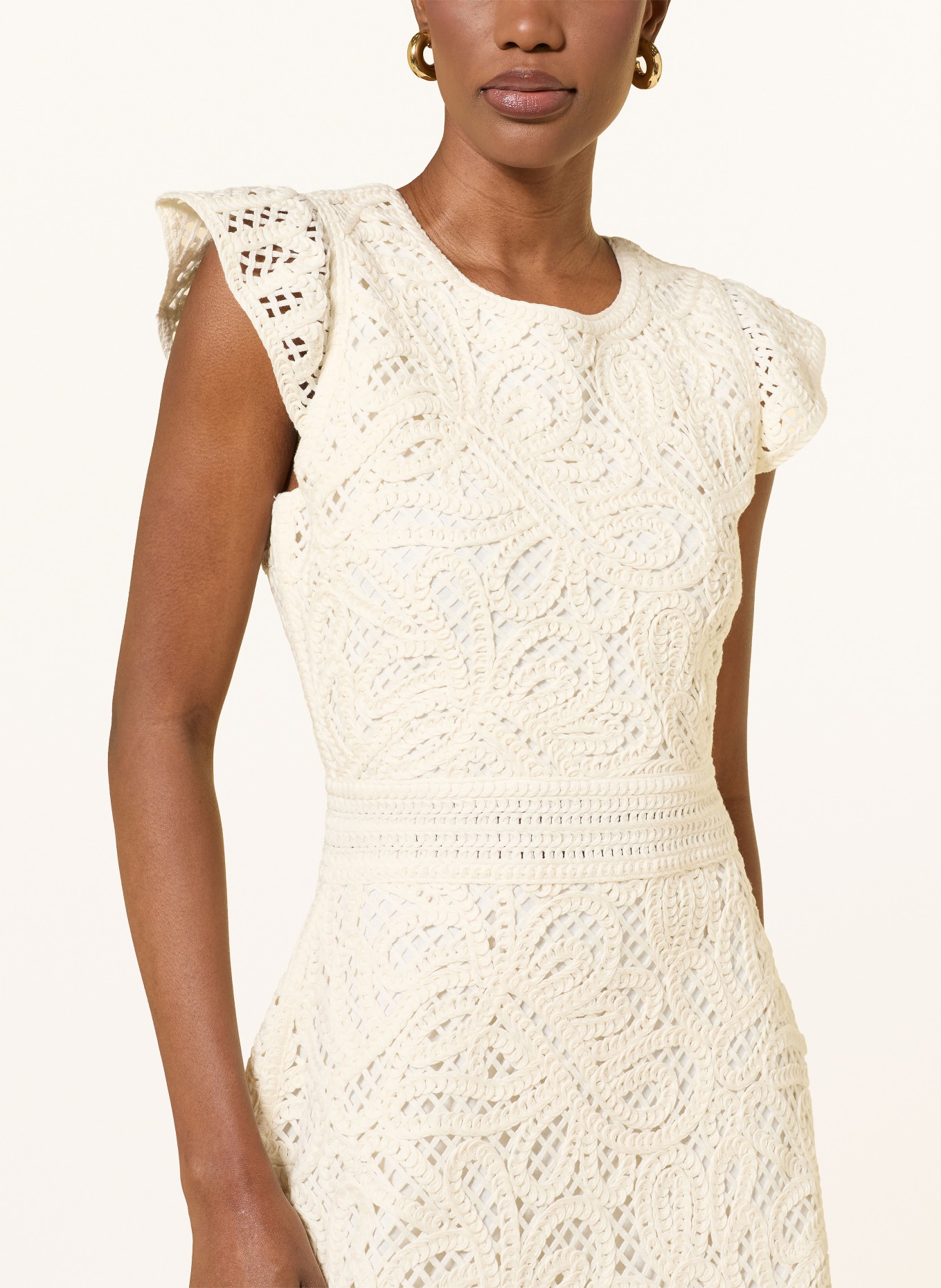 EMPORIO ARMANI Häkelkleid: CREME