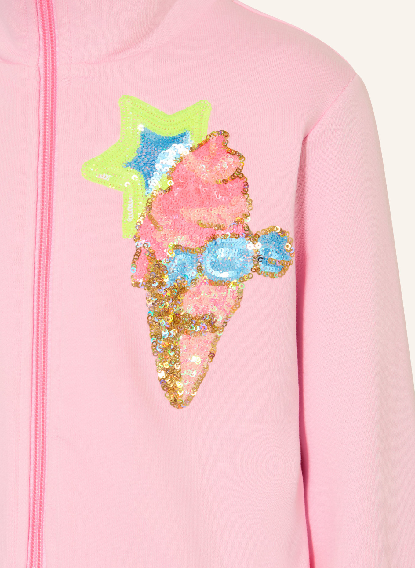 Billieblush Veste sweat à paillettes: ROSE FUCHSIA / VERT FLUO / BLEU