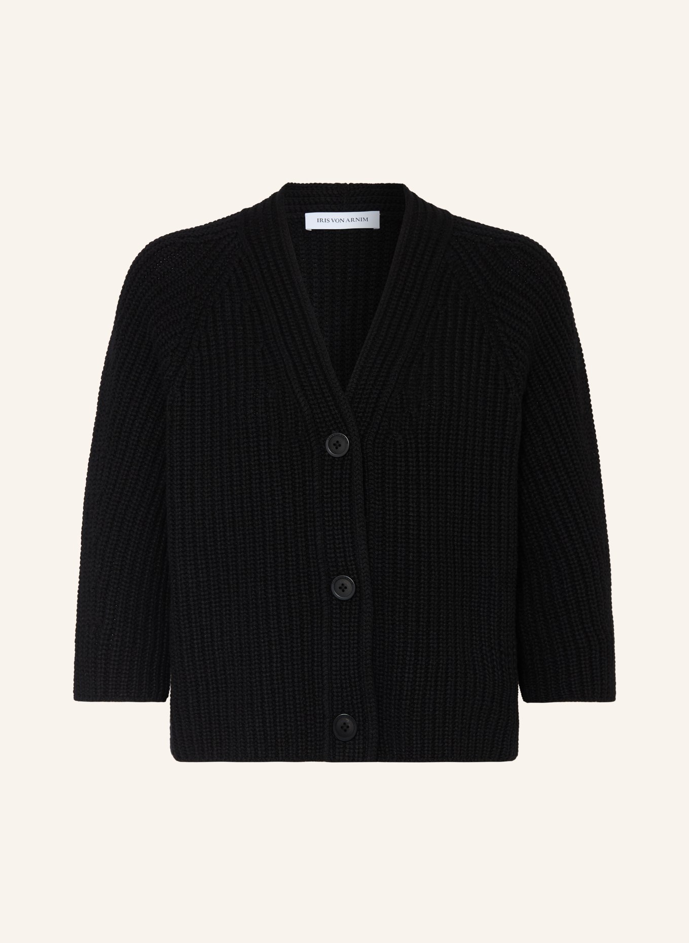 IRIS von ARNIM Strickjacke FALLOU aus Cashmere mit 3/4-Arm: SCHWARZ