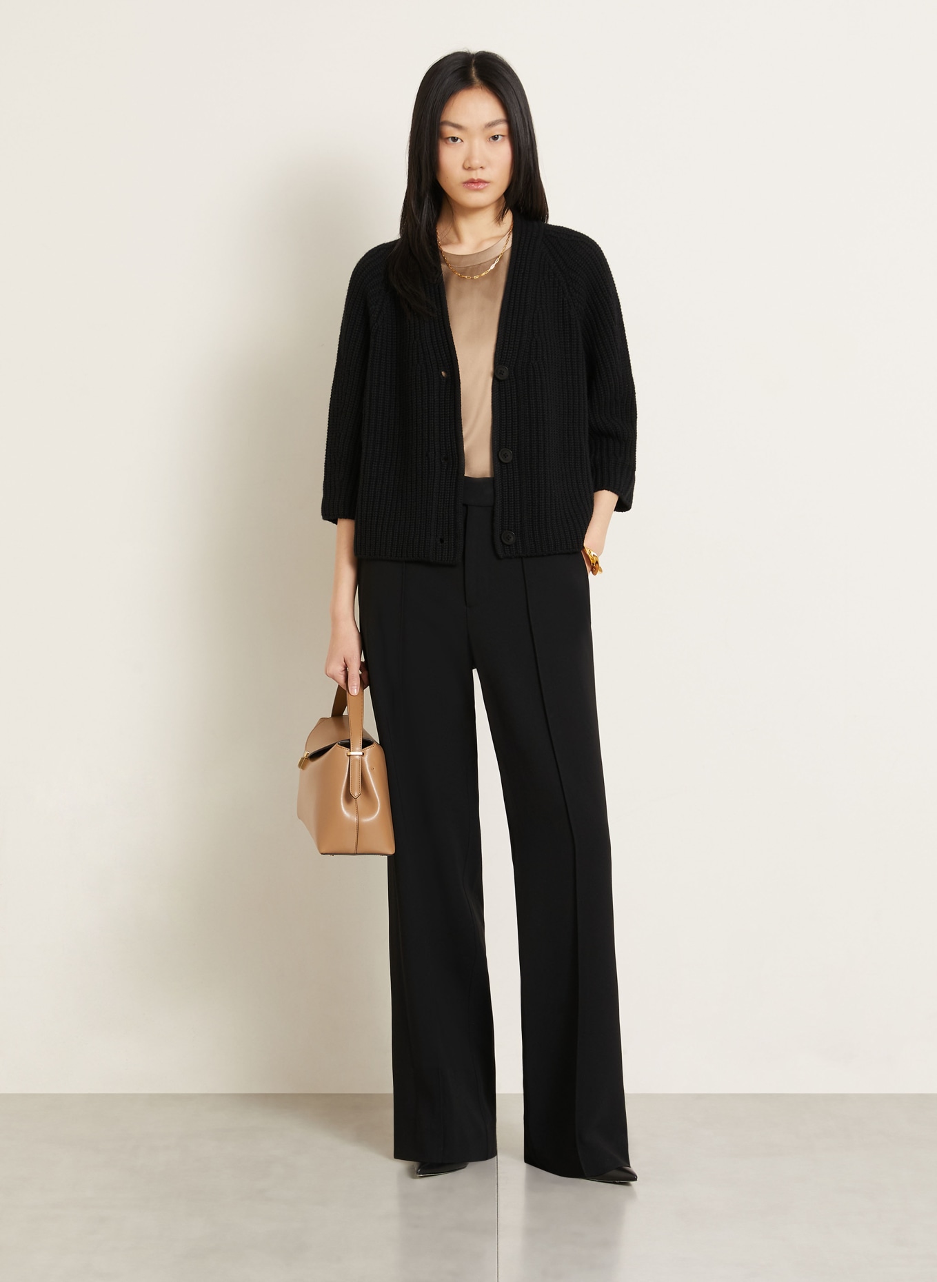 IRIS von ARNIM Strickjacke FALLOU aus Cashmere mit 3/4-Arm: SCHWARZ