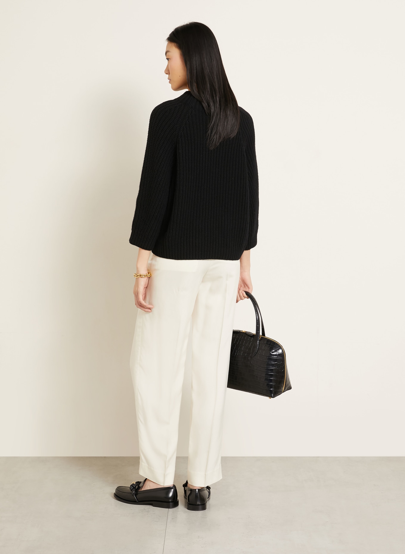 IRIS von ARNIM Cashmere-Pullover FALLOU mit 3/4-Arm: SCHWARZ