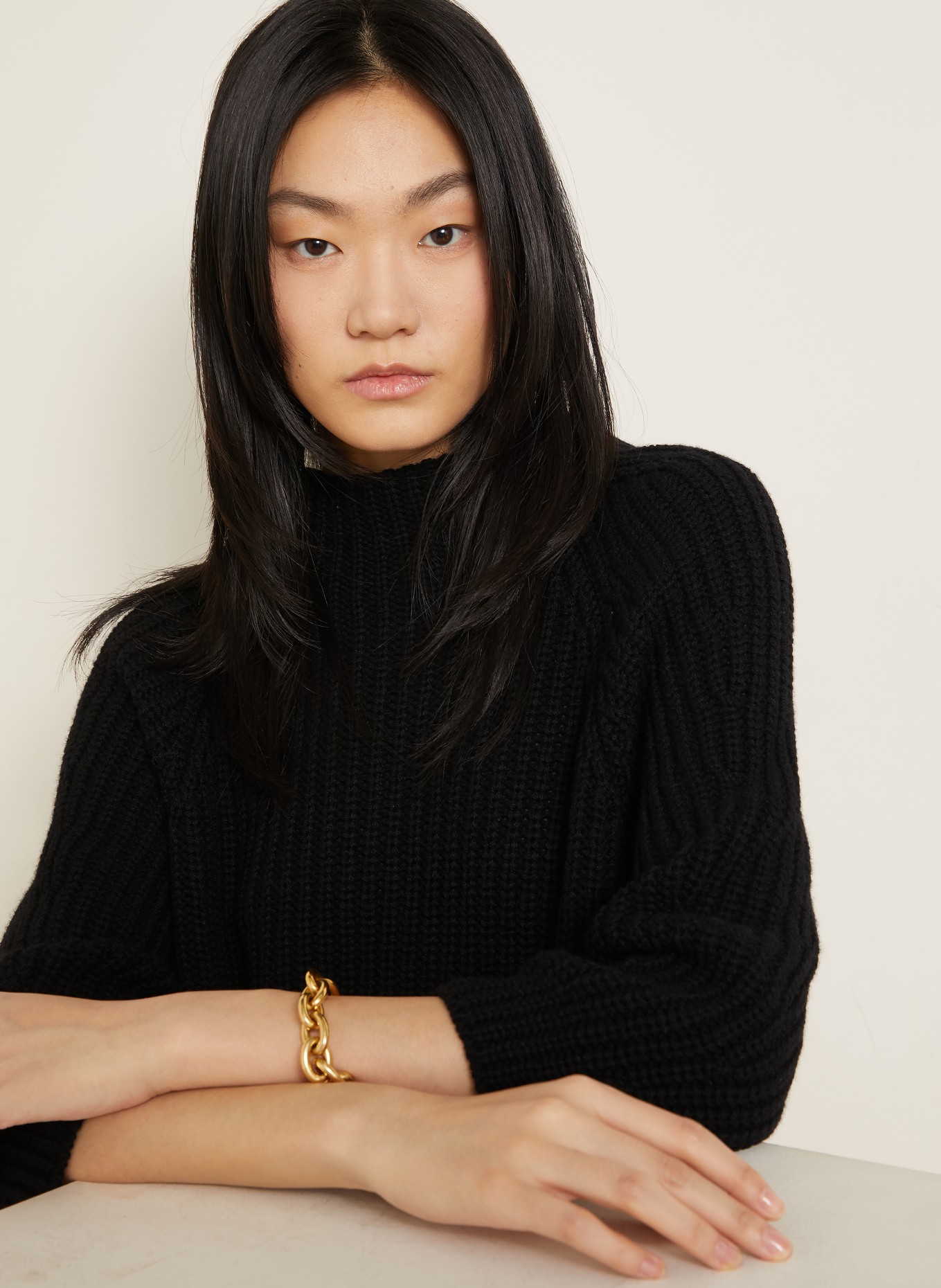 IRIS von ARNIM Cashmere-Pullover FALLOU mit 3/4-Arm: SCHWARZ