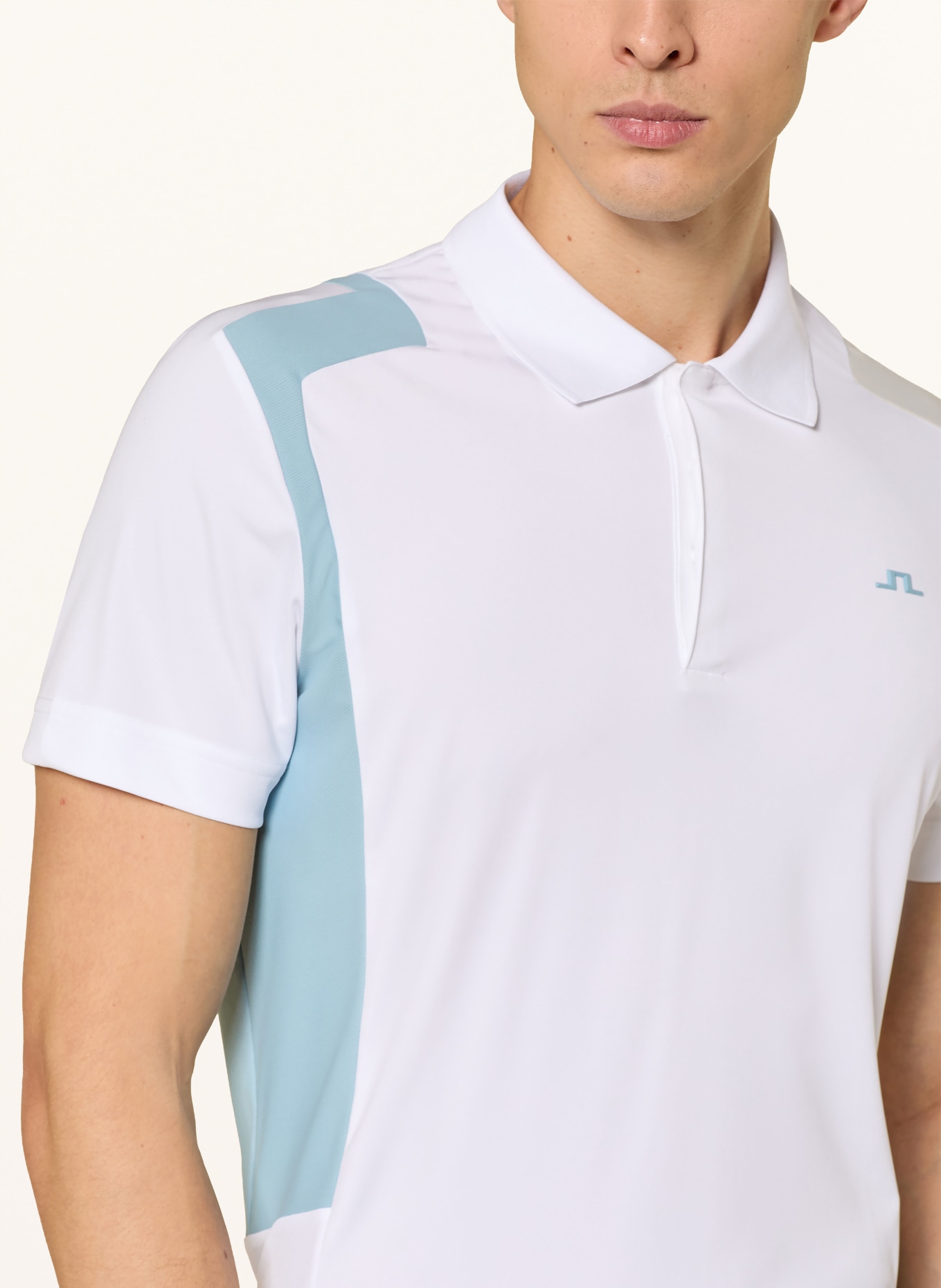 J.LINDEBERG Polo fonctionnel: BLANC / BEIGE / BLEU CLAIR