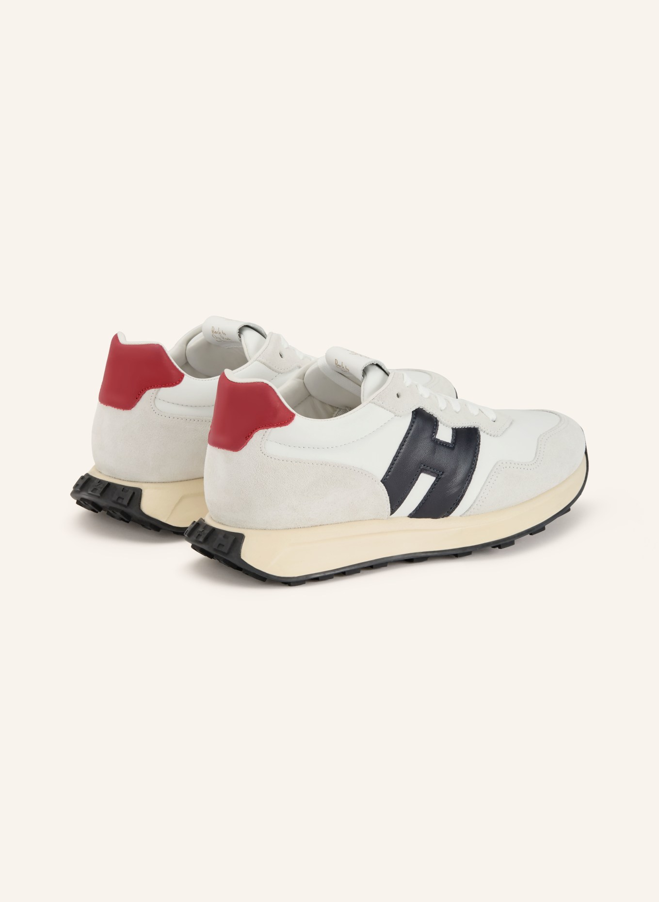 HOGAN Baskets H601: BLANC / ROUGE FONCÉ / NOIR