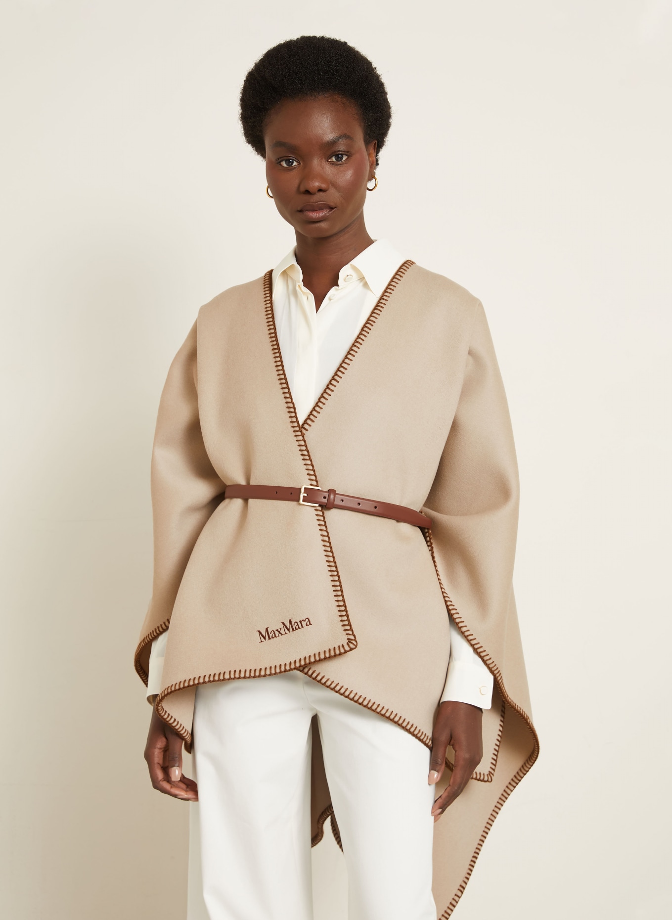 Max Mara Przylądek COLOMBA: BEŻOWY / BRĄZOWY