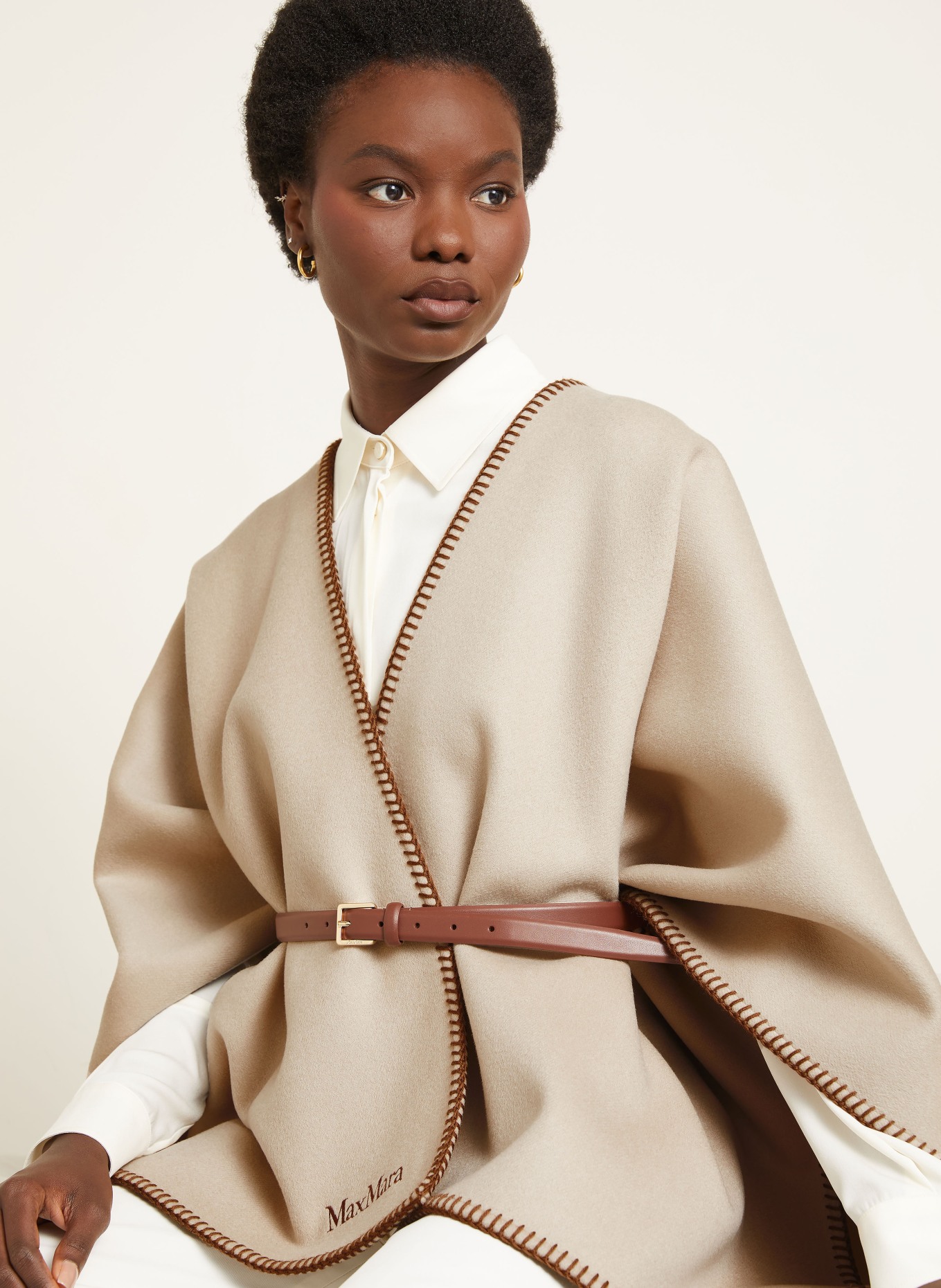Max Mara Przylądek COLOMBA: BEŻOWY / BRĄZOWY