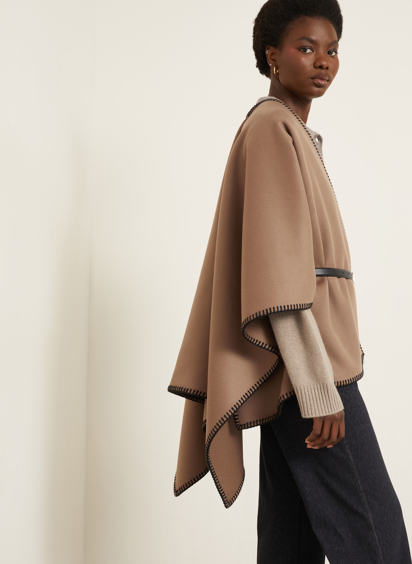 Max Mara Cape COLOMBA: BRAUN / SCHWARZ