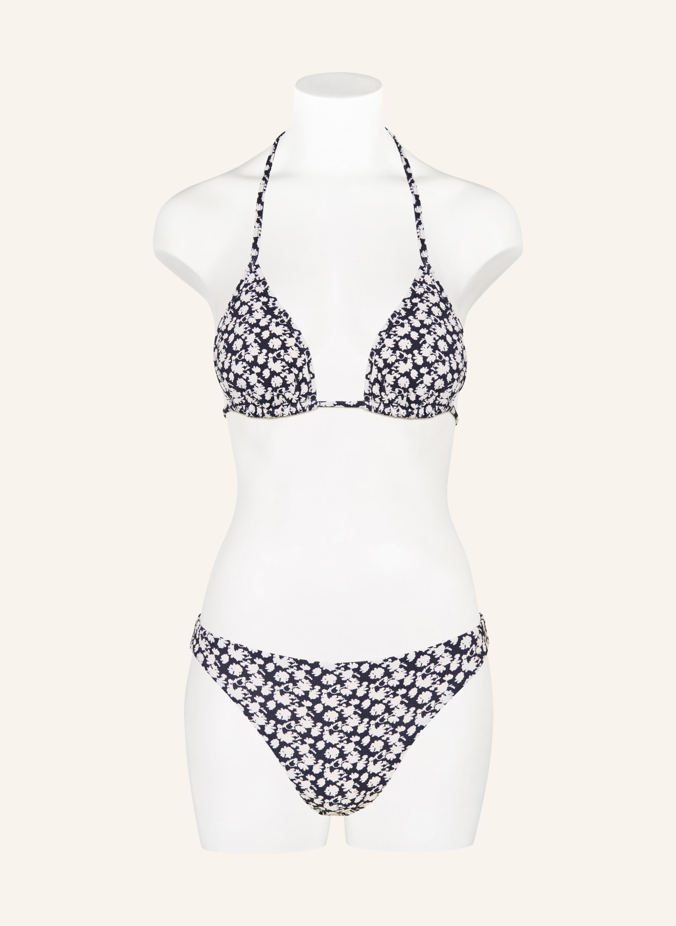 Marc O'Polo Triangel-Bikini-Top: DUNKELBLAU / WEISS
