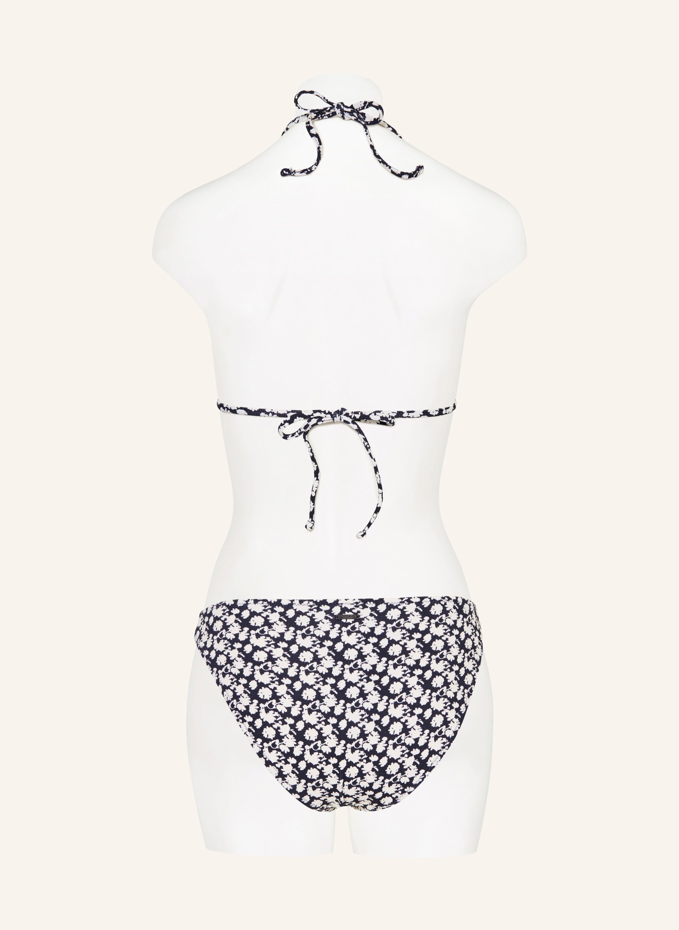 Marc O'Polo Triangel-Bikini-Top: DUNKELBLAU / WEISS