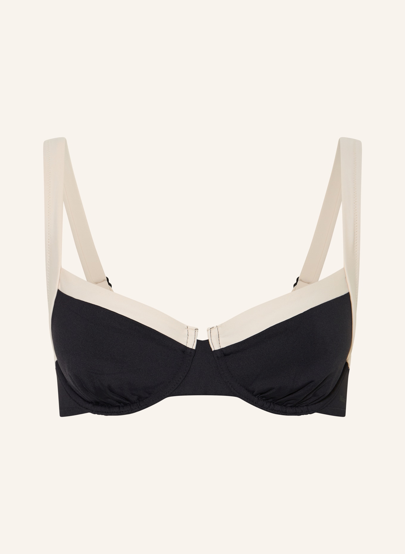 Marc O'Polo Bügel-Bikini-Top: SCHWARZ / CREME