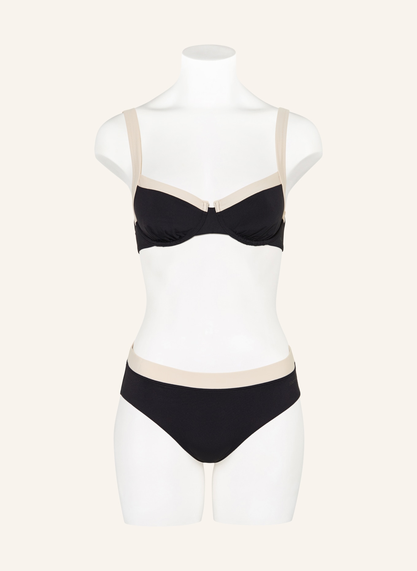 Marc O'Polo Bügel-Bikini-Top: SCHWARZ / CREME
