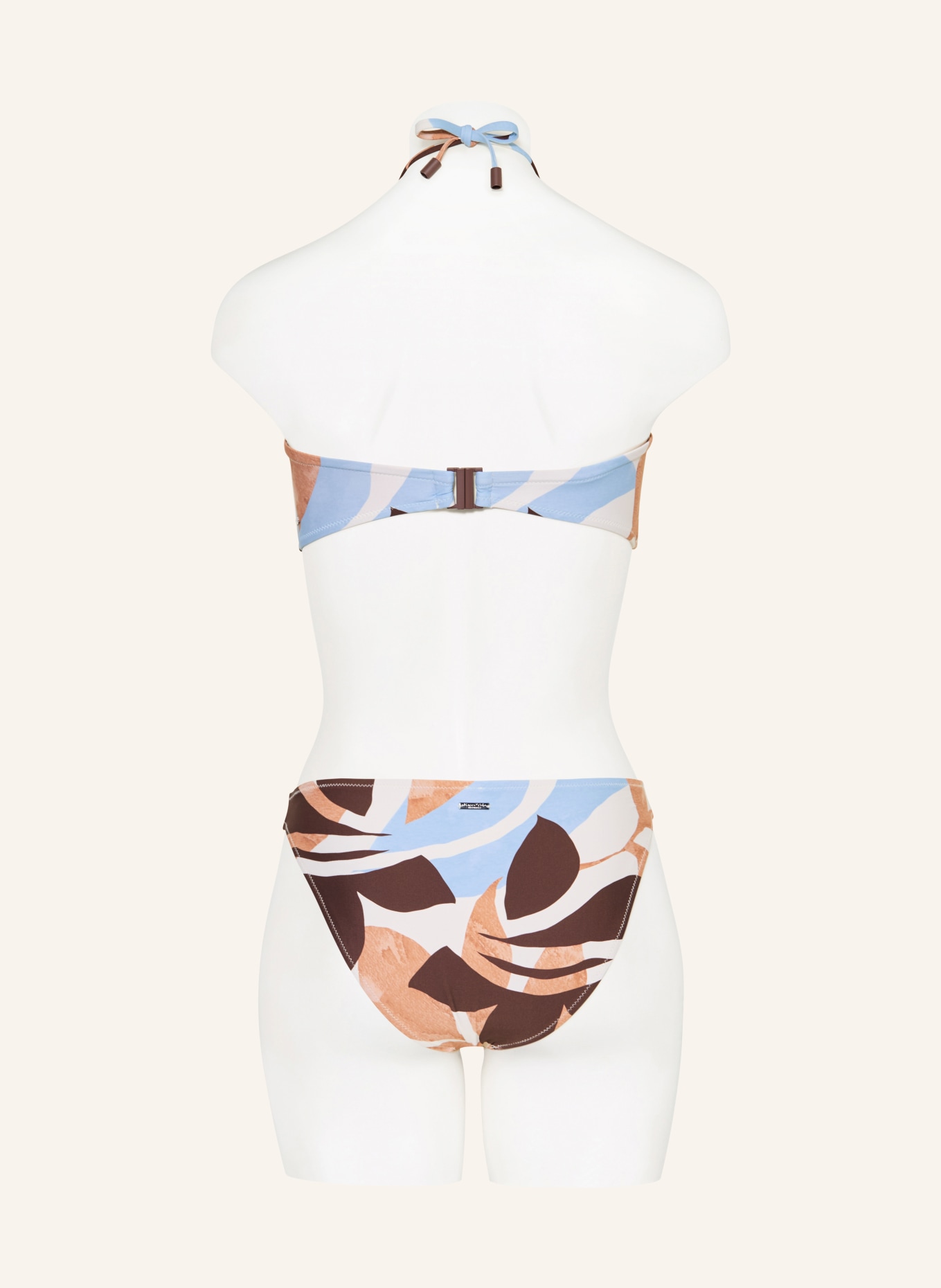 Marc O'Polo Bandeau-bikinitop: WIT / MARRON FONCÉ / LICHTBLAUW