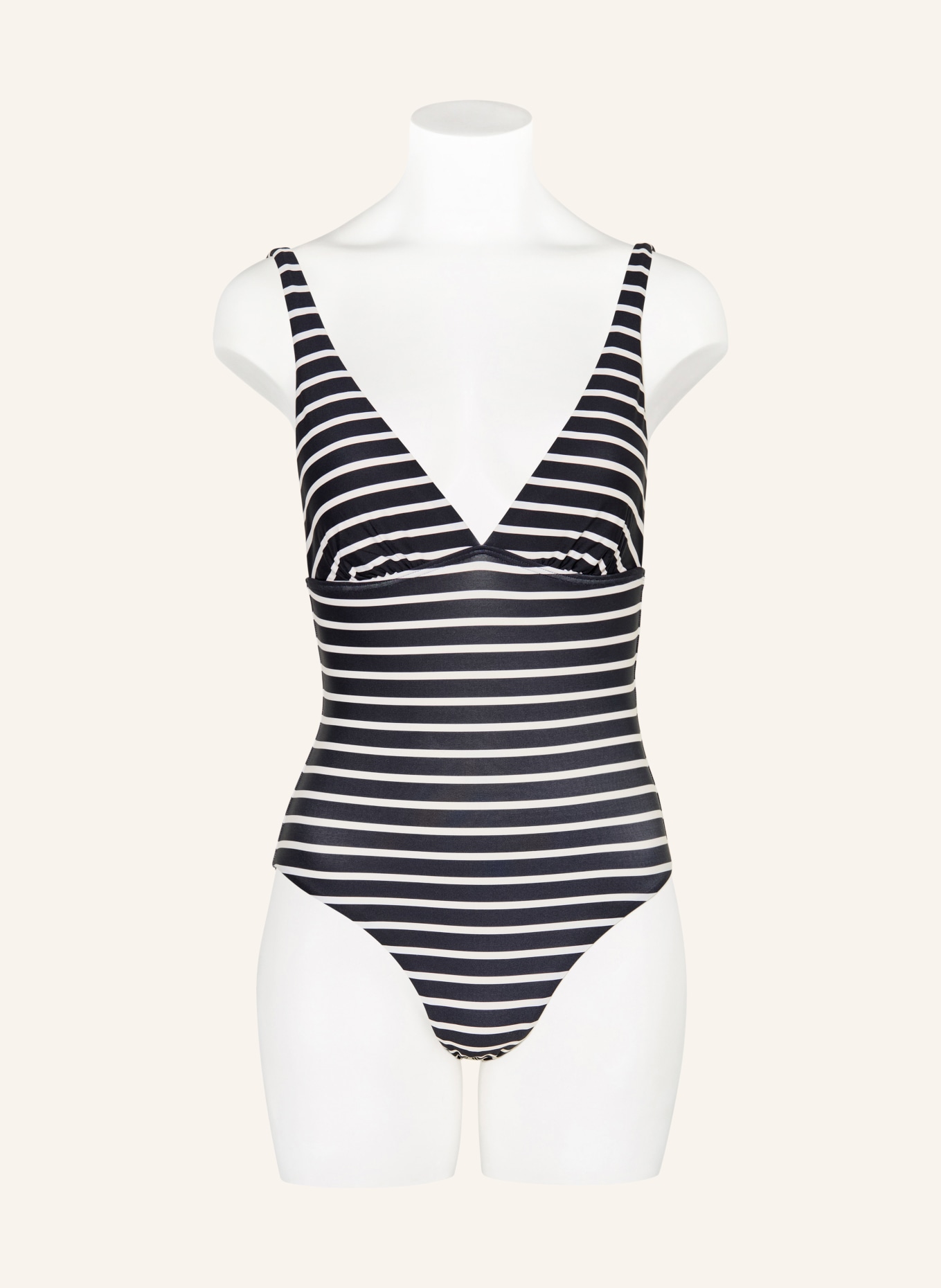 Marc O'Polo Badeanzug: DUNKELBLAU / WEISS