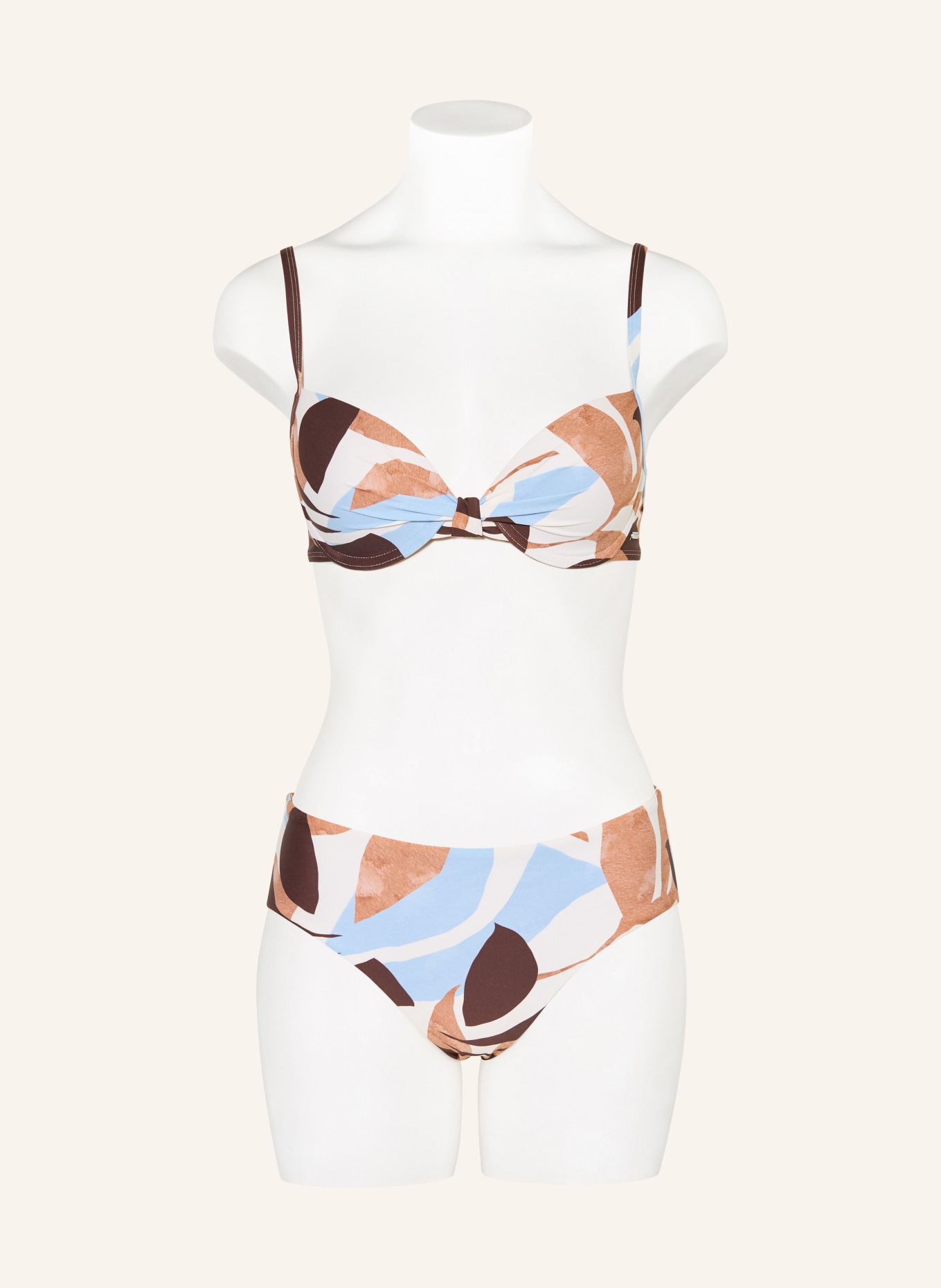 Marc O'Polo Bikinibroekje: WIT / MARRON FONCÉ / LICHTBLAUW