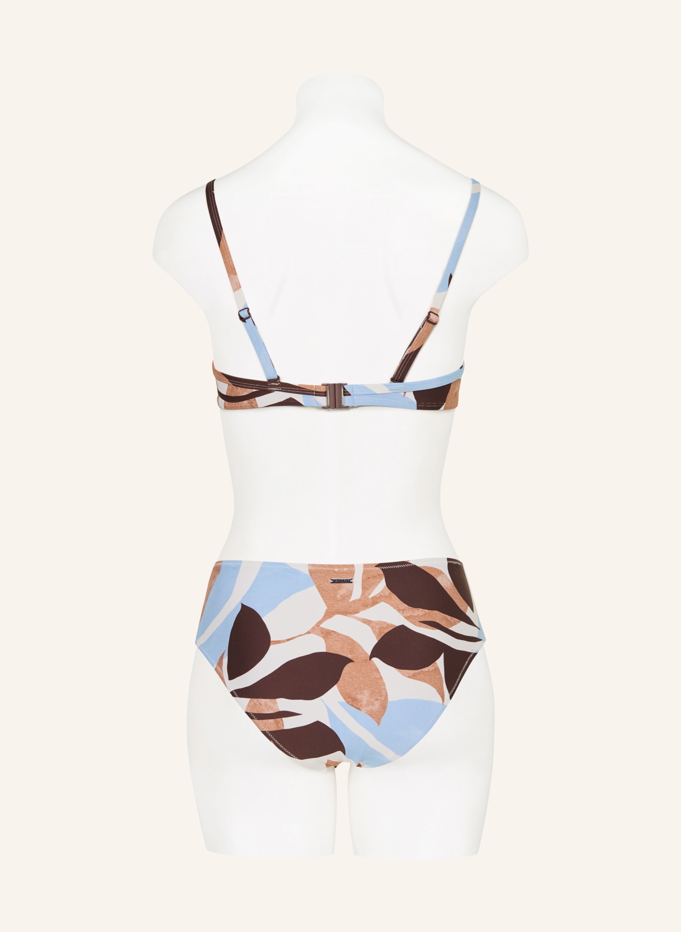 Marc O'Polo Bikini-top met beugels: WIT / MARRON FONCÉ / LICHTBLAUW