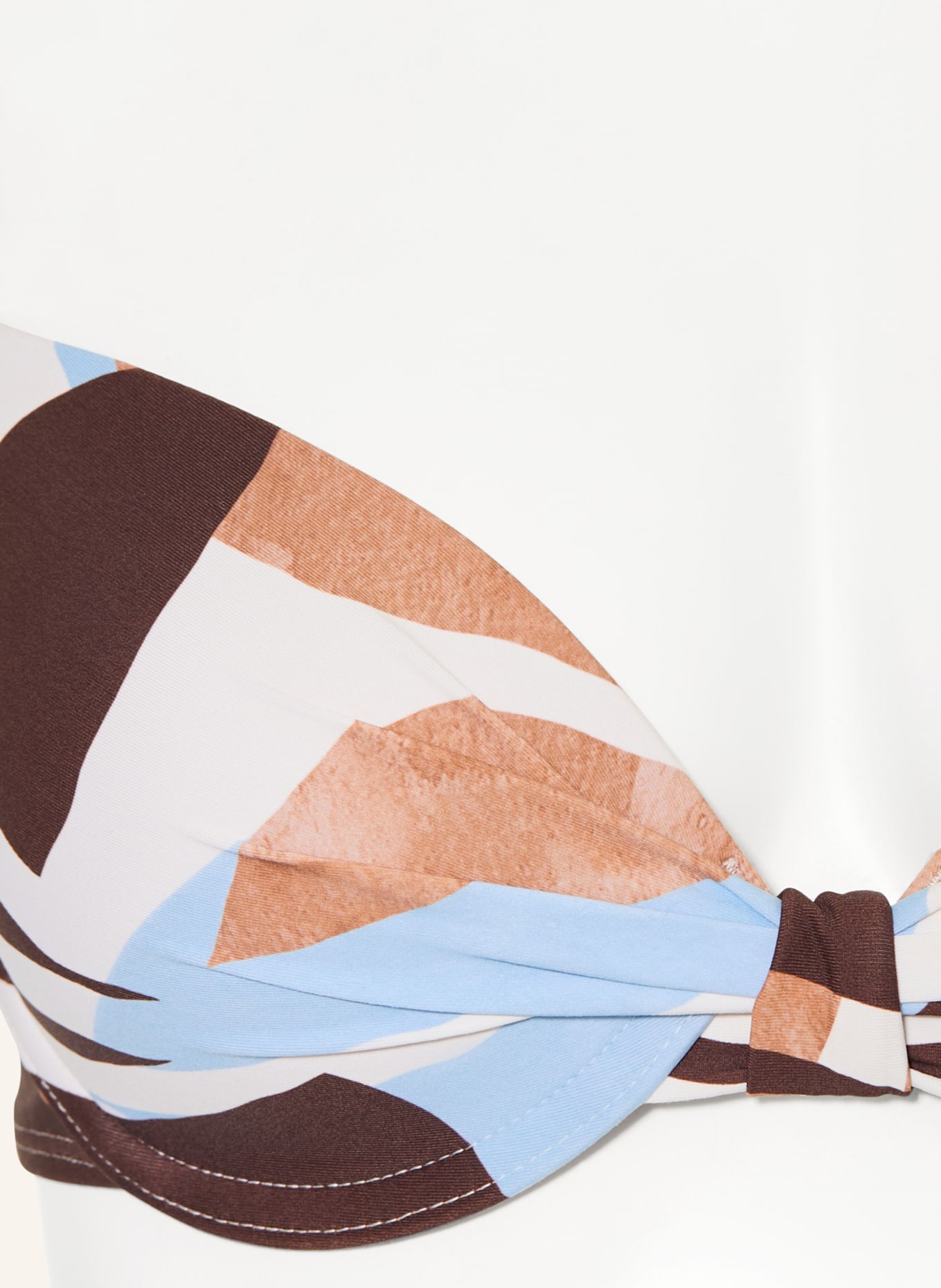 Marc O'Polo Bikini-top met beugels: WIT / MARRON FONCÉ / LICHTBLAUW