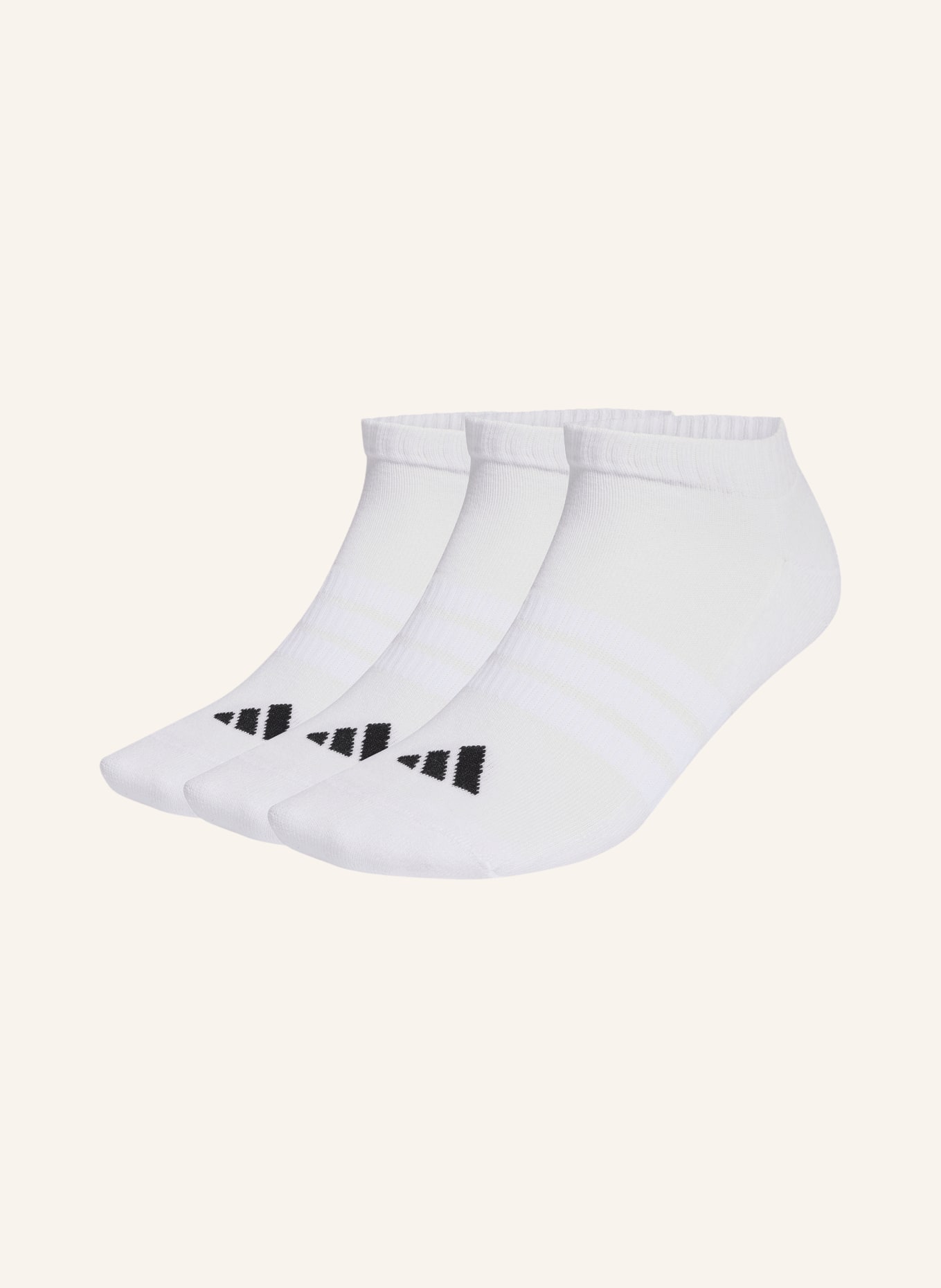 adidas 3er-Pack Sportsocken CUSHIONED ESSENTIALS LOW CUT: WEISS / SCHWARZ