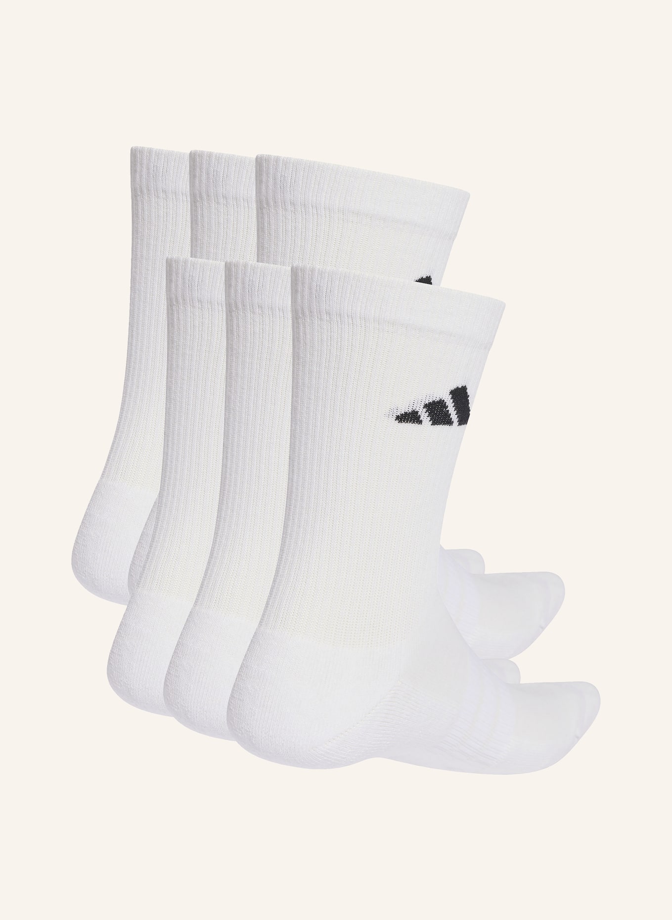 adidas 6er-Pack Sportsocken CUSHIONED CREW: WEISS / SCHWARZ