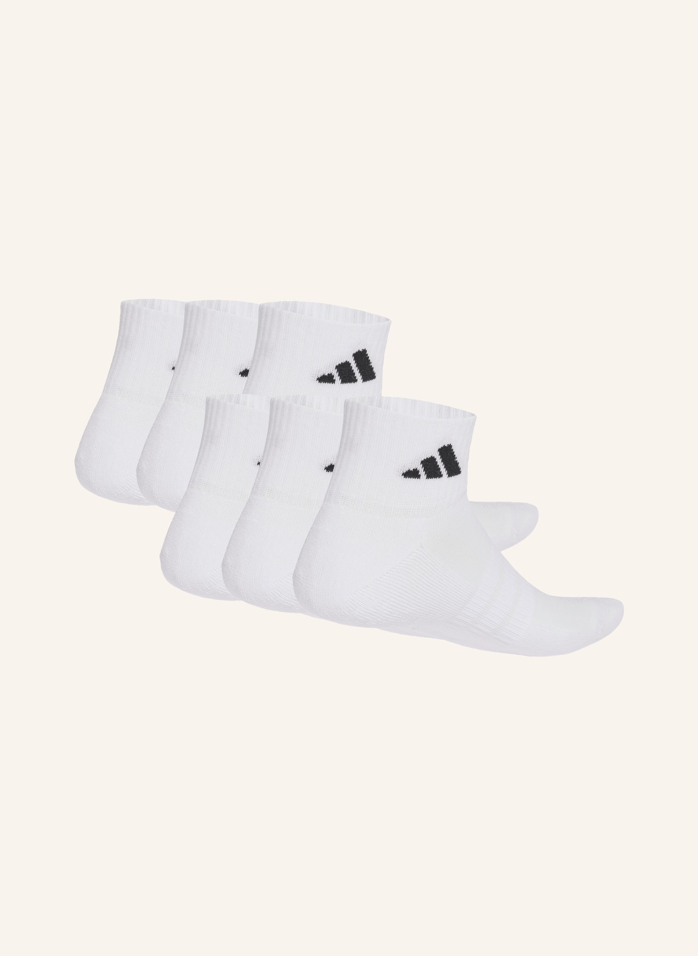 adidas 6er-Pack Sportsocken CUSHIONED ESSENTIALS ANKLE: WEISS / SCHWARZ