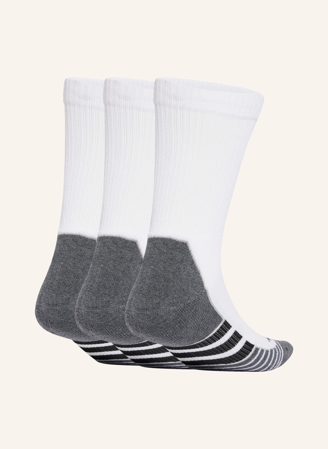 adidas 3er-Pack Laufsocken PERFORMANCE CLIMACOOL CUSHIONED CREW: WEISS / DUNKELGRAU / SCHWARZ