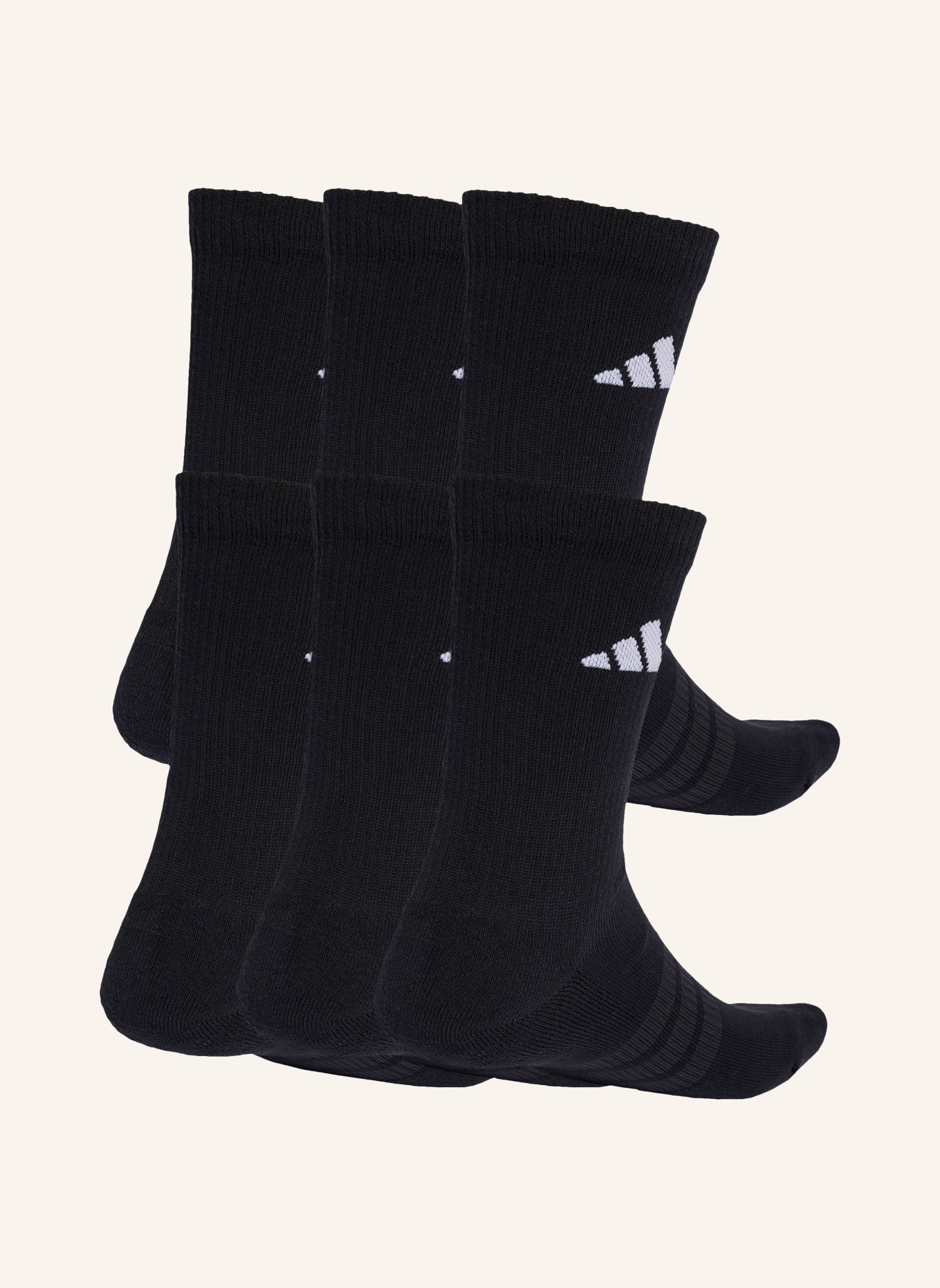 adidas 6er-Pack Sportsocken CUSHIONED CREW: SCHWARZ / WEISS