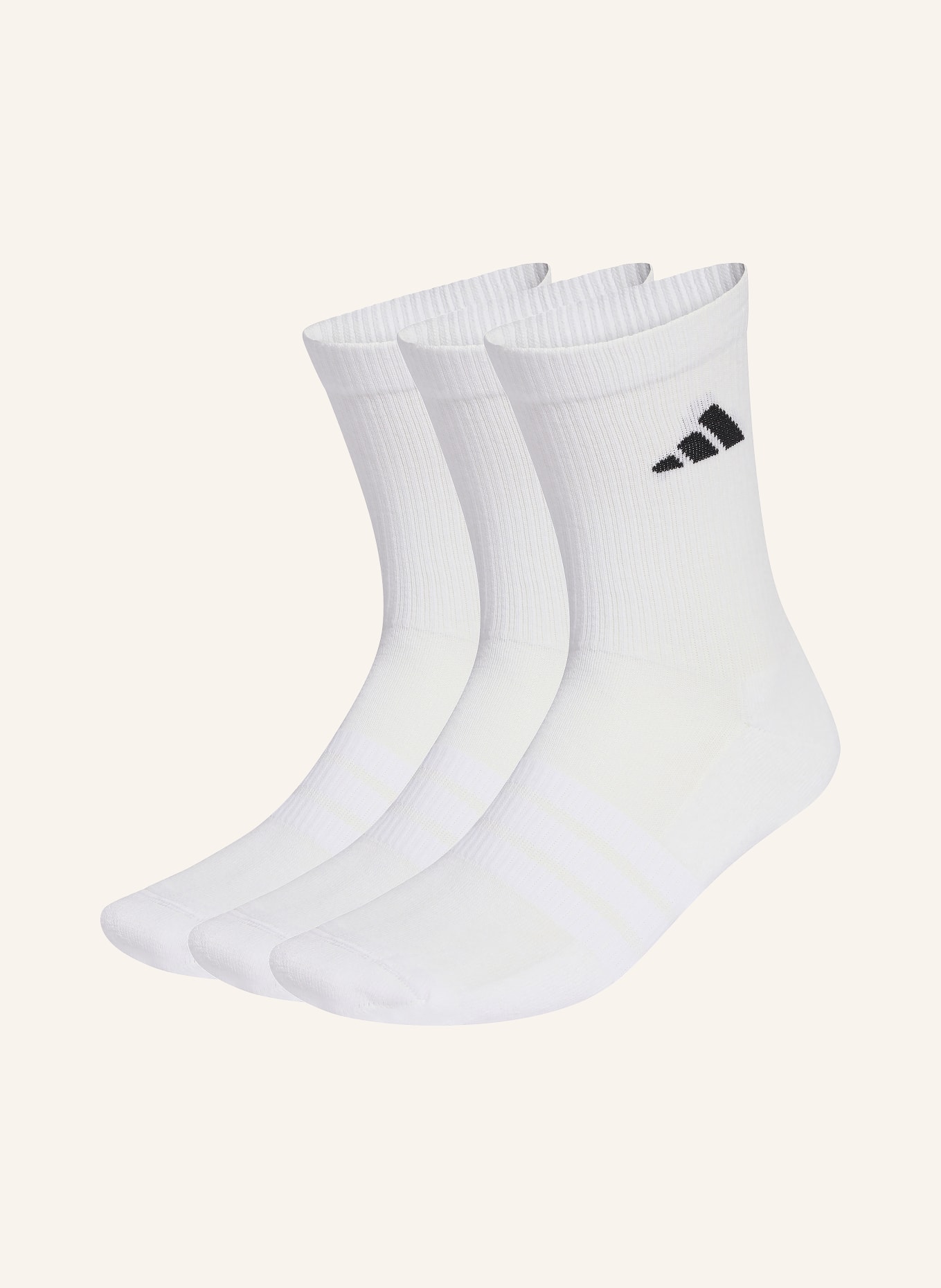 adidas 3er-Pack Sportsocken CUSHIONED CREW: WEISS / SCHWARZ