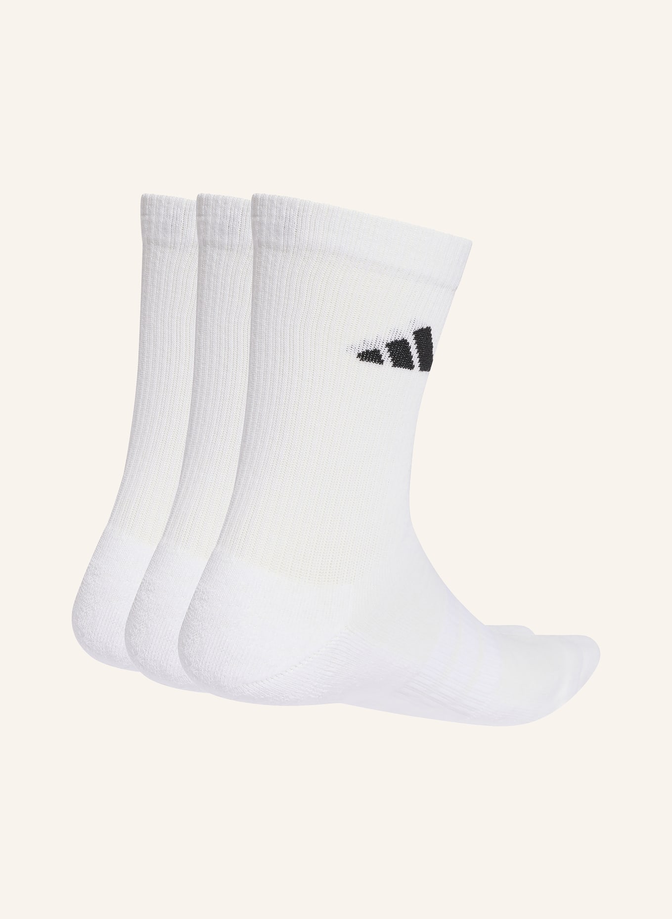 adidas 3er-Pack Sportsocken CUSHIONED CREW: WEISS / SCHWARZ