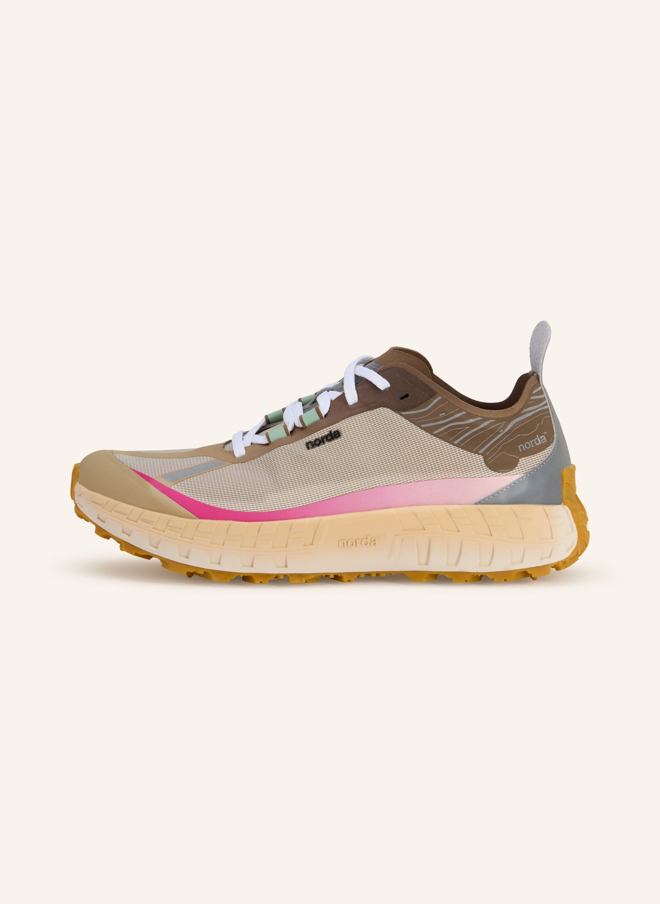 norda Trail running shoes 002: CAMEL / BROWN / PINK