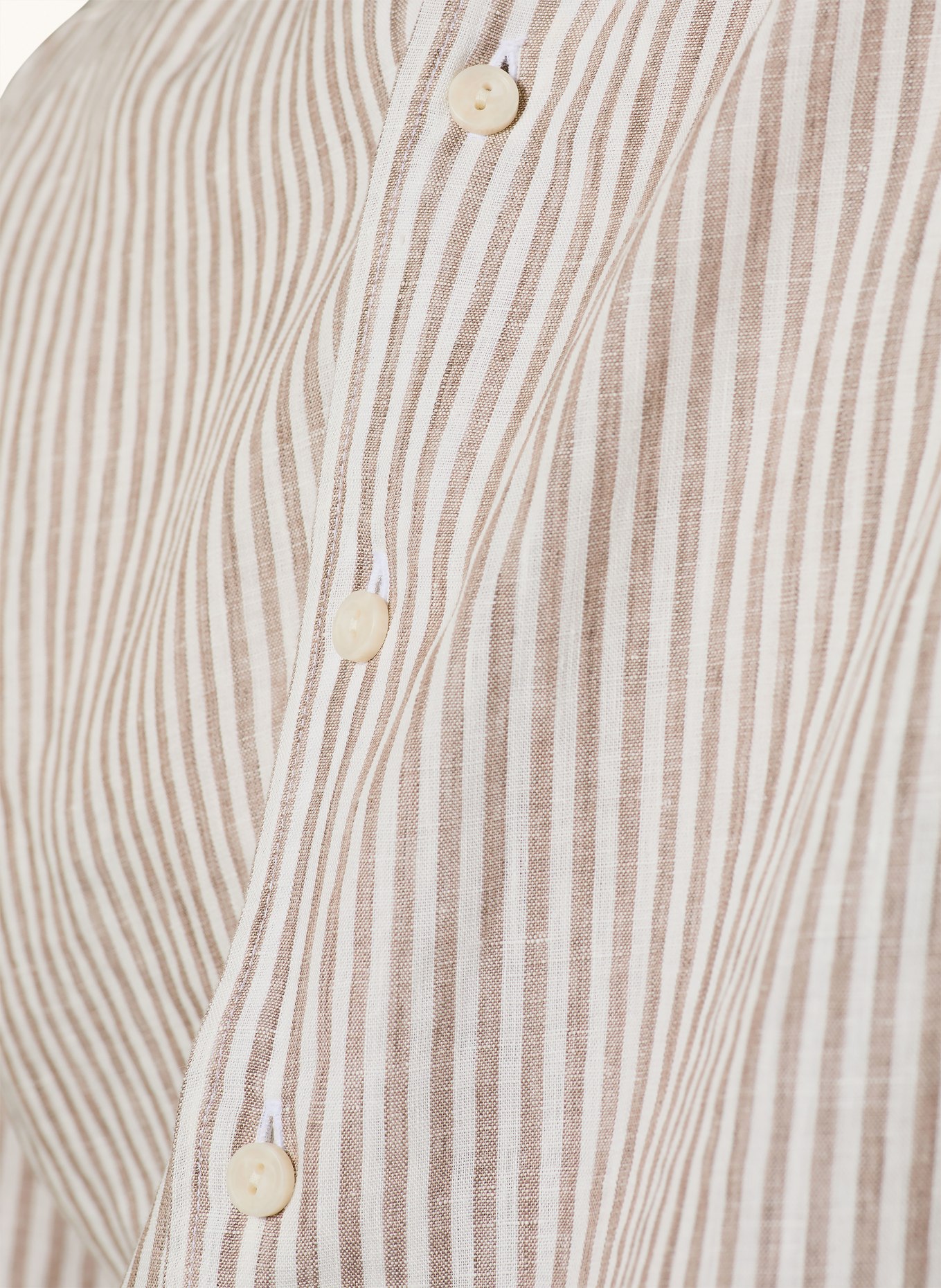 ETON Leinenhemd Regular Fit: BEIGE / WEISS