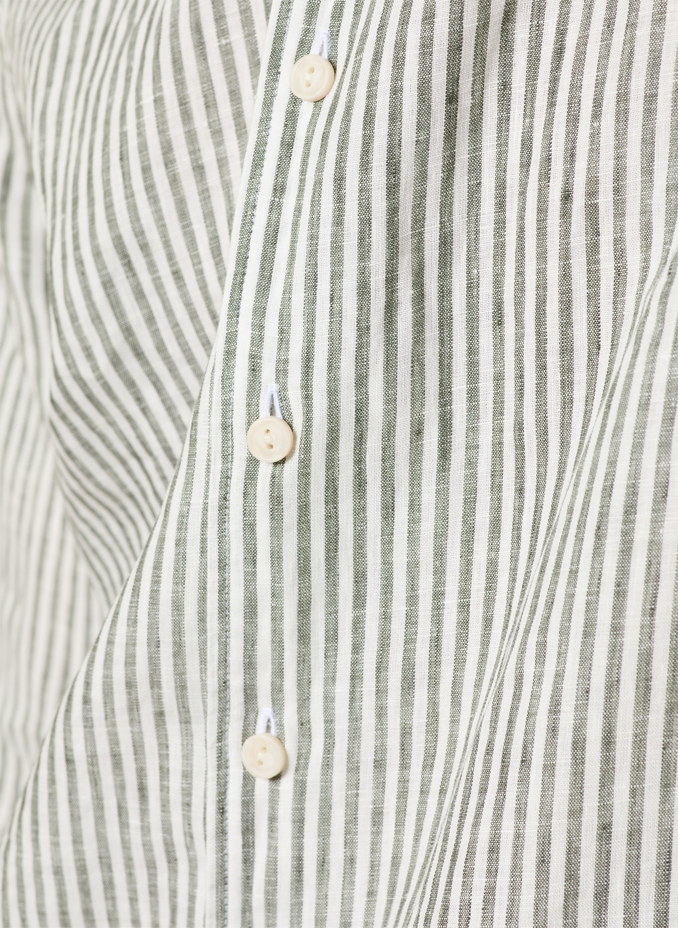 ETON Chemise en lin coupe classique: OLIVE / BLANC