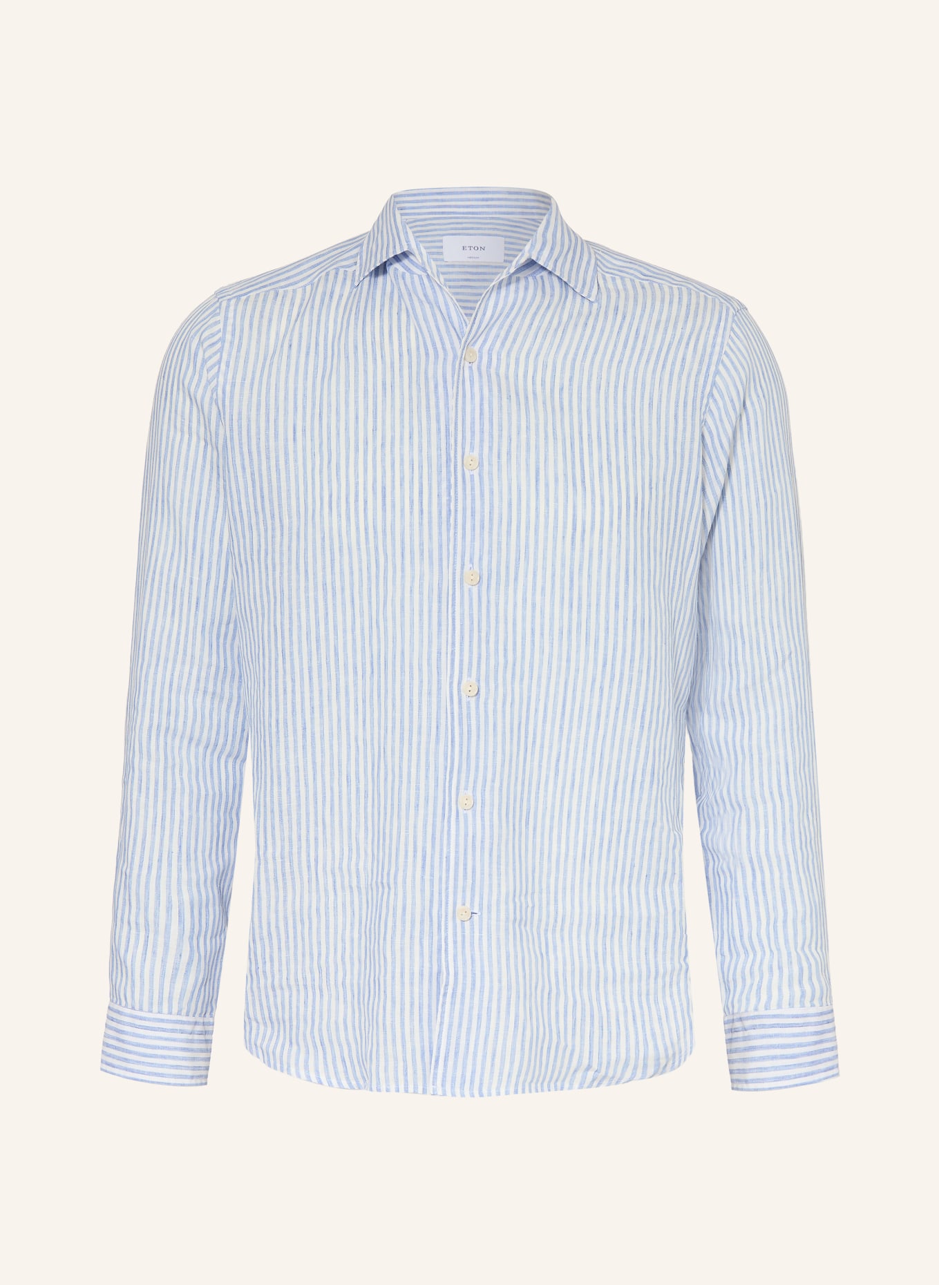 ETON Chemise en lin coupe classique: BLEU / BLANC