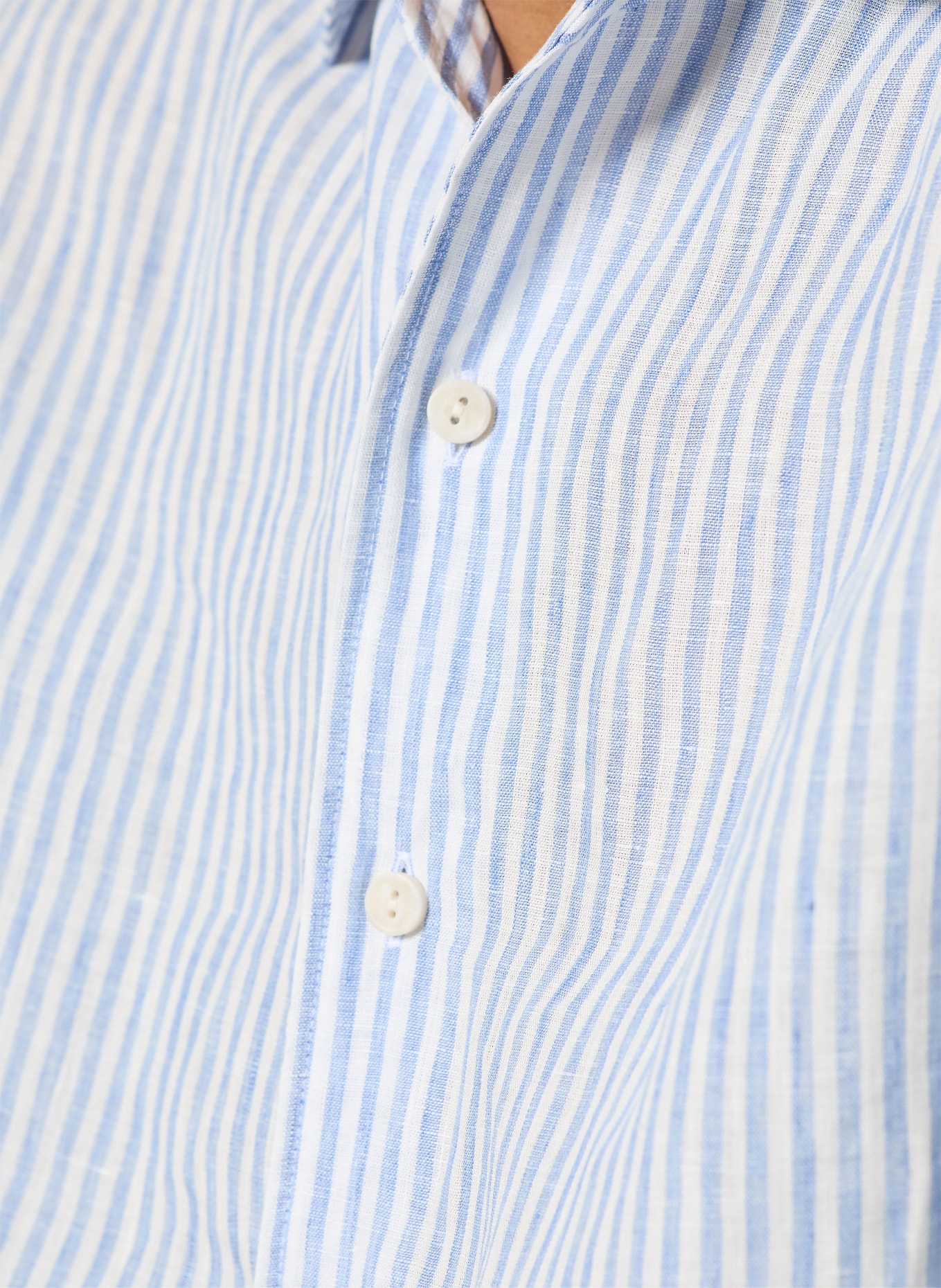 ETON Chemise en lin coupe classique: BLEU / BLANC