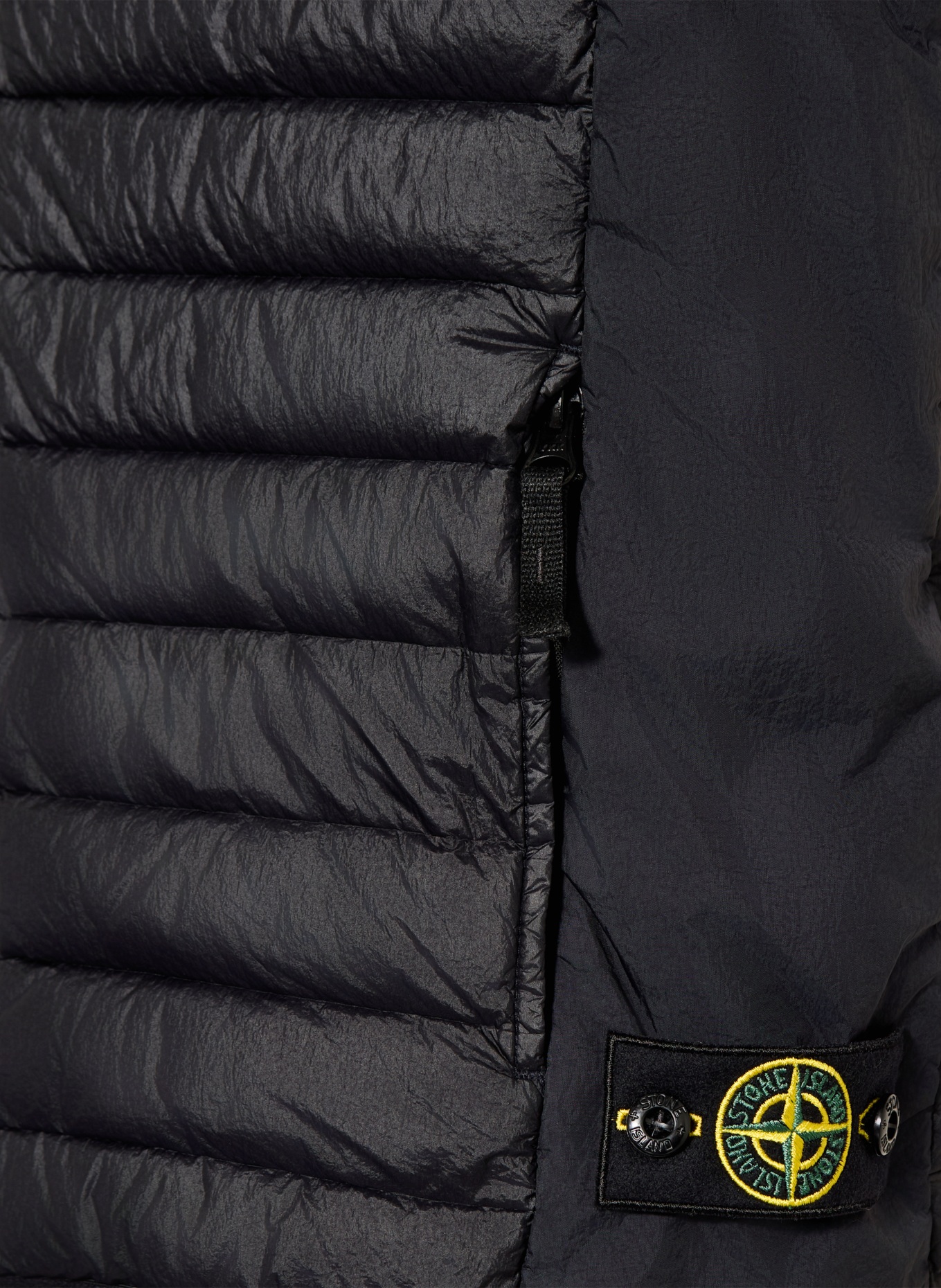 STONE ISLAND JUNIOR Lightweight down vest: DARK BLUE / YELLOW