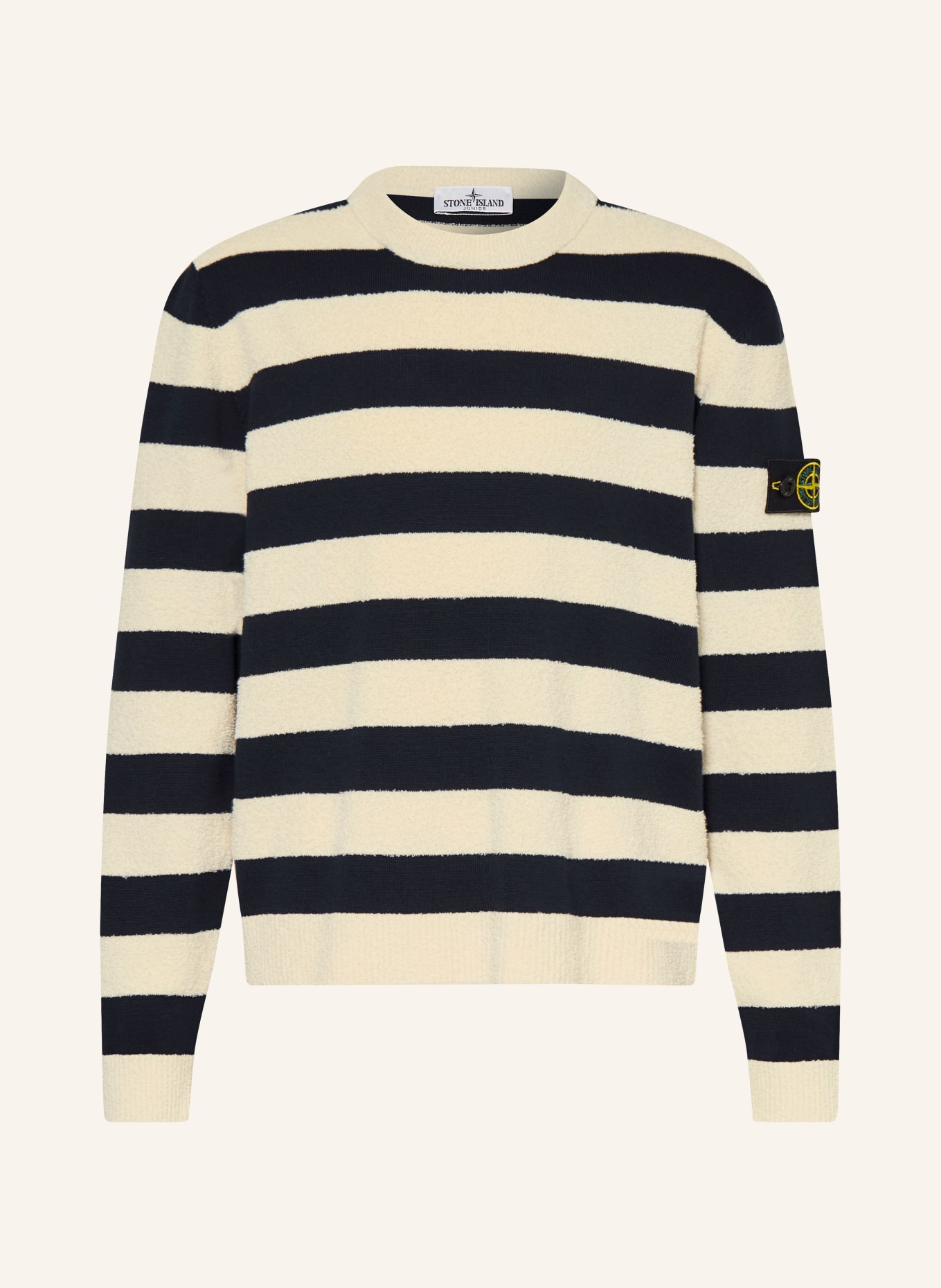 STONE ISLAND JUNIOR Pullover: CREME / SCHWARZ