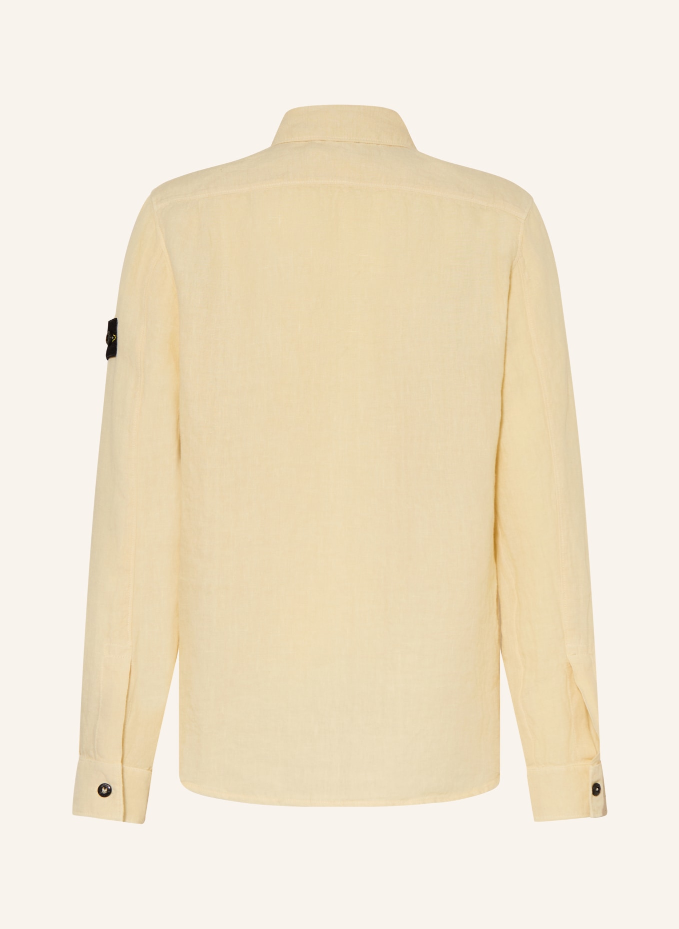 STONE ISLAND JUNIOR linen shirt: BEIGE / YELLOW / BLACK