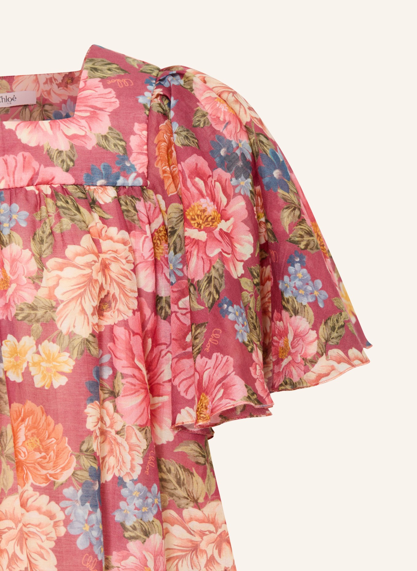 Chloé Dress: DUSKY PINK / ORANGE / DARK BLUE