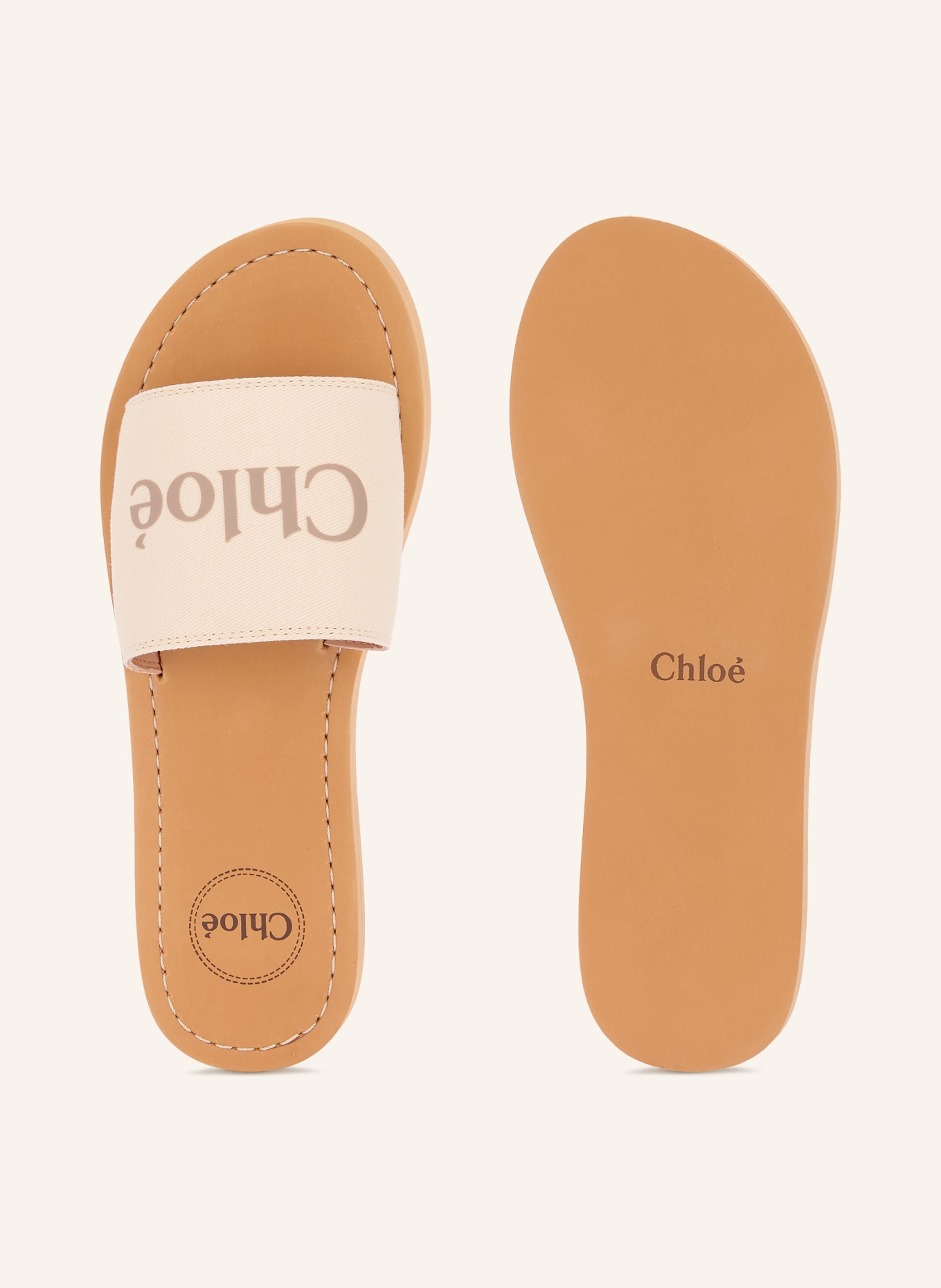 Chloé Slippers: 117 GEBROCHENES WEISS