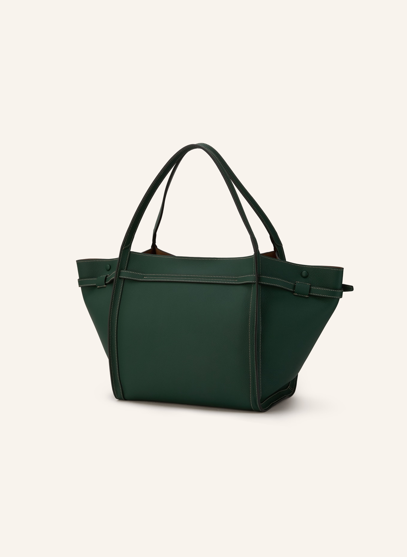 TOD'S Boodschappentas MEDIUM: DONKERGROEN / GOUD