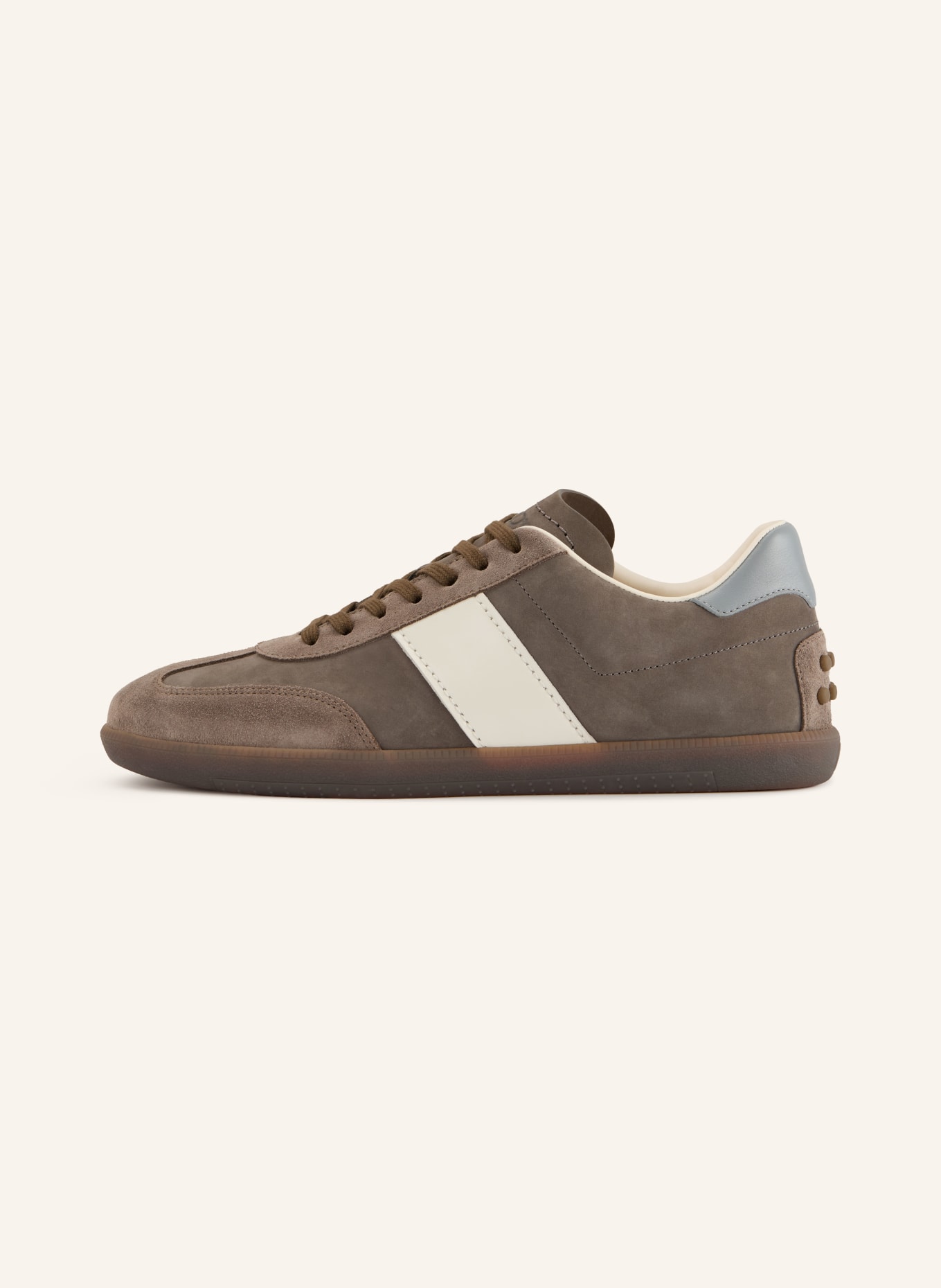 TOD'S Sneaker: GRAU / DUNKELBRAUN / WEISS