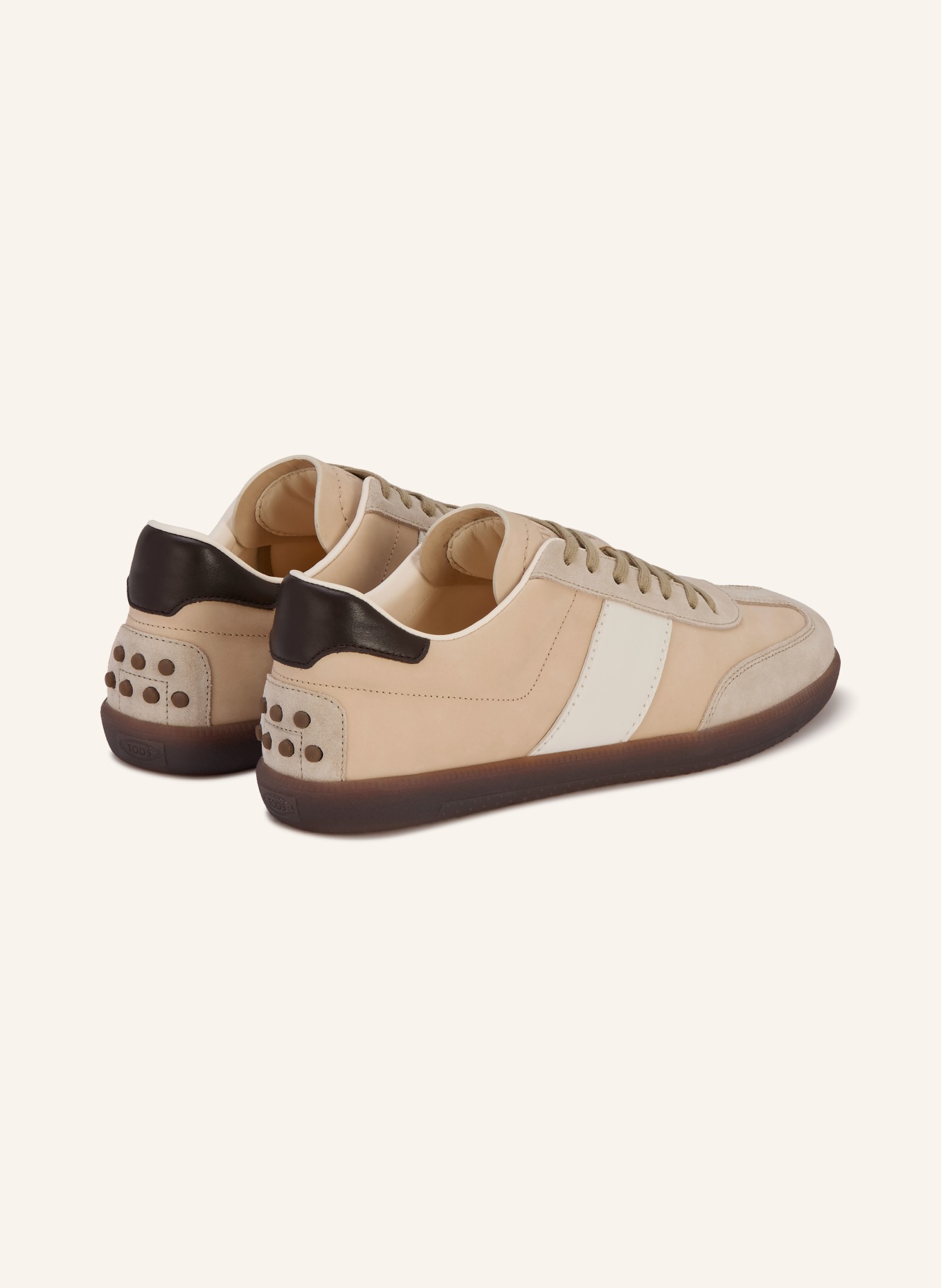 TOD'S baskets: BEIGE / MARRON FONCÉ / BLANC