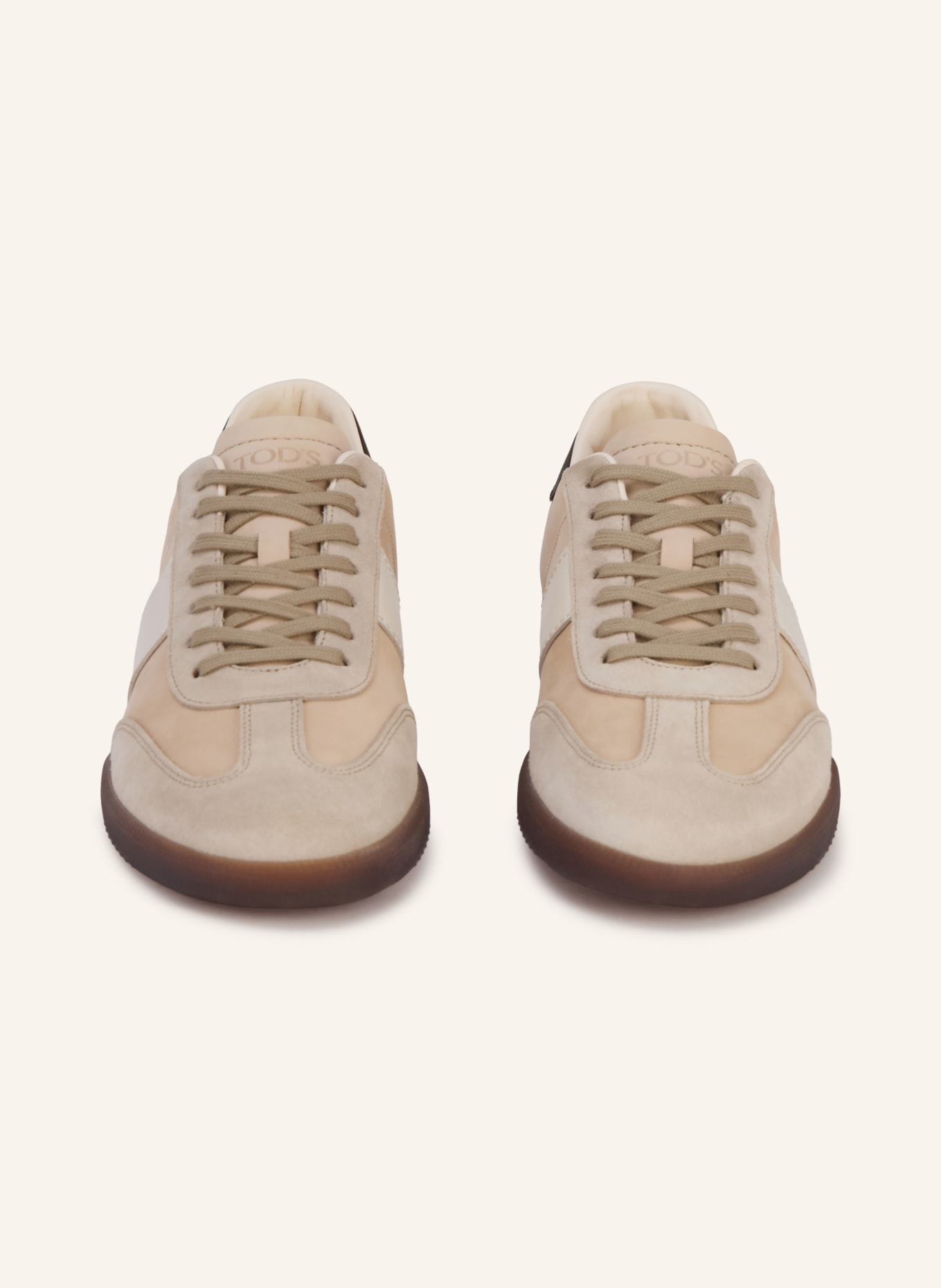 TOD'S baskets: BEIGE / MARRON FONCÉ / BLANC