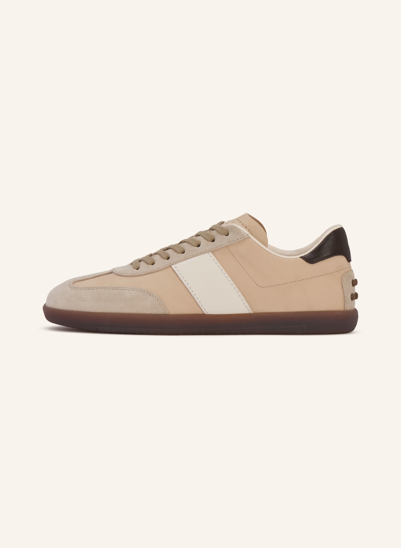 TOD'S baskets: BEIGE / MARRON FONCÉ / BLANC