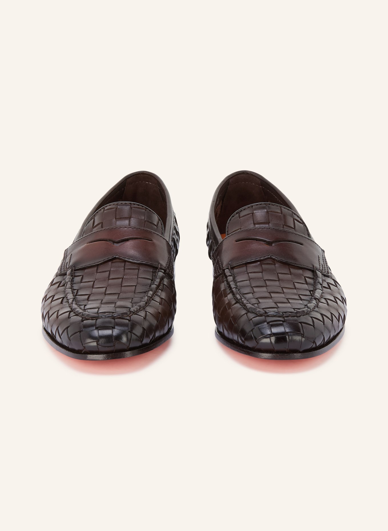 Santoni Penny-loafer DOOR: MARRON FONCÉ