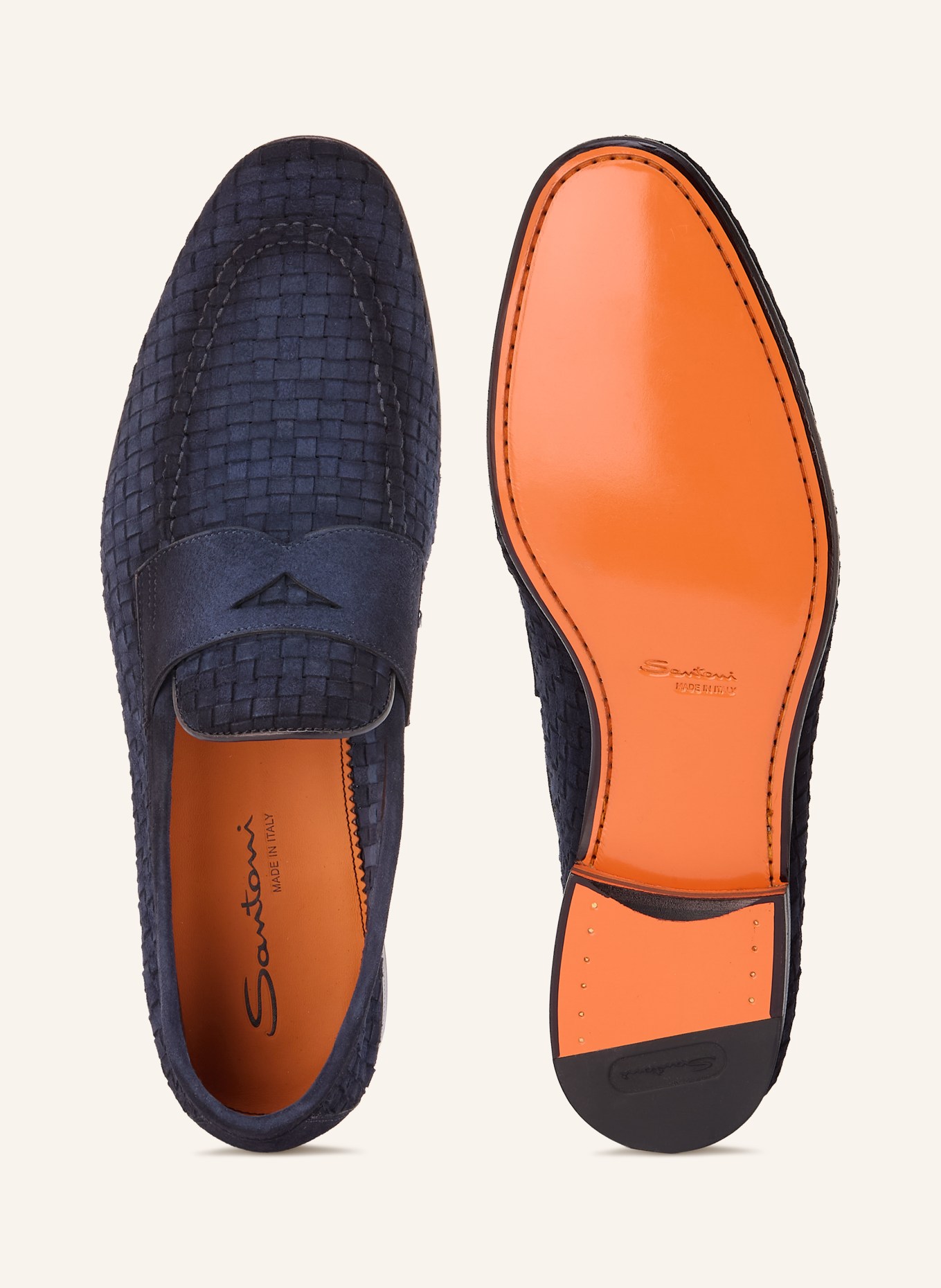 Santoni pennyloafer: DONKERBLAUW