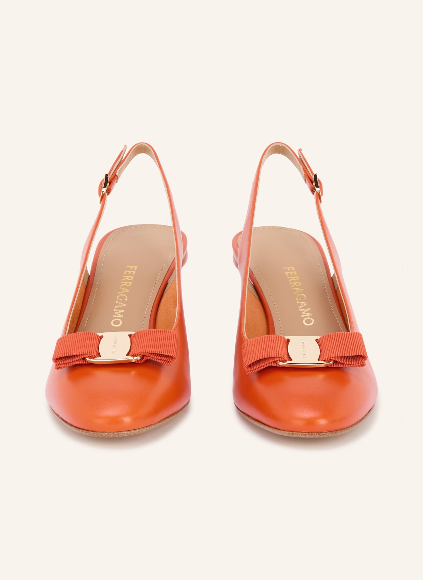 FERRAGAMO Lodičky NEW VARA: TMAVĚ ORANŽOVÁ