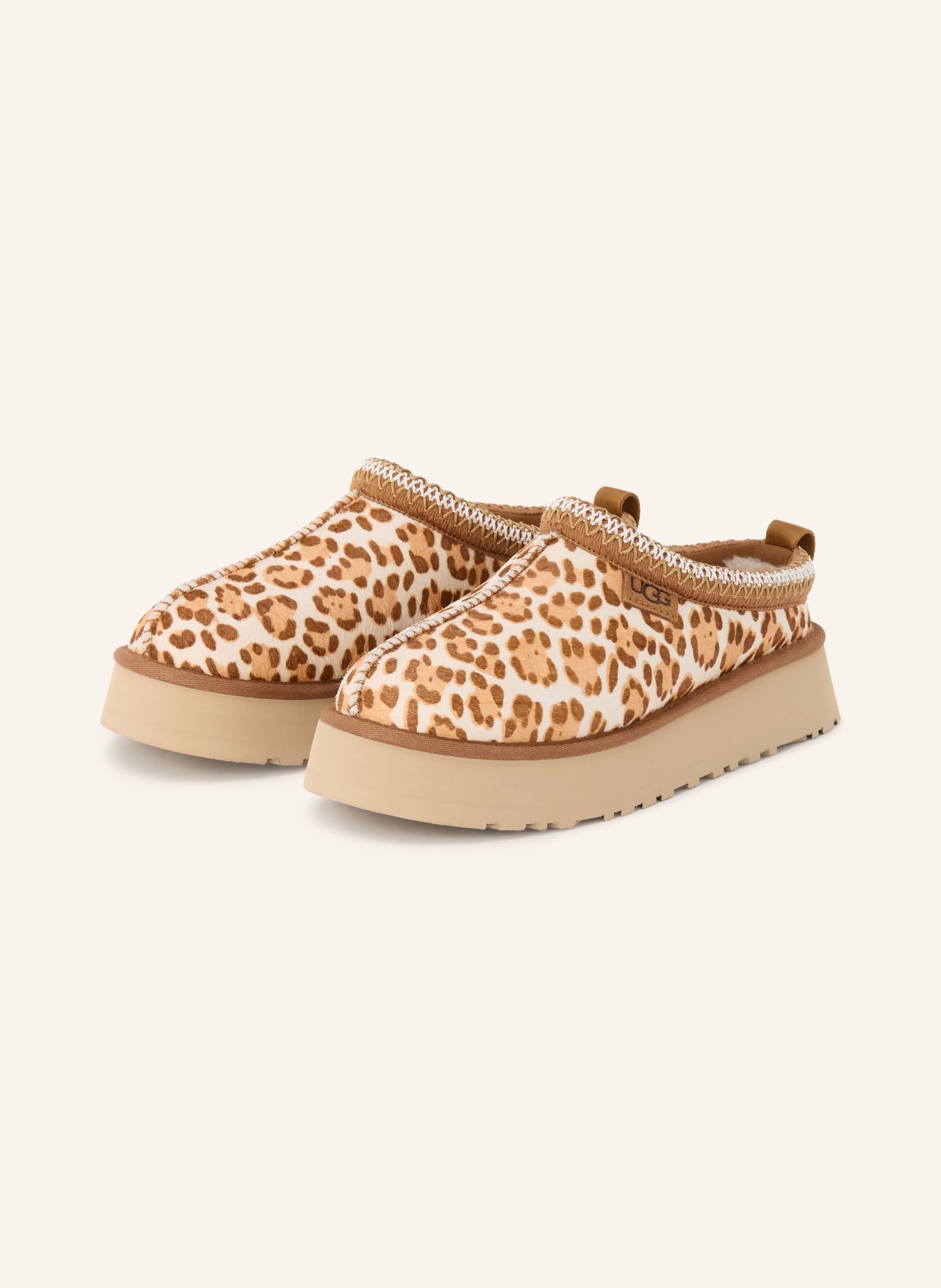 UGG Plateau-Pantoletten TAZZ: CREME / HELLBRAUN / BRAUN