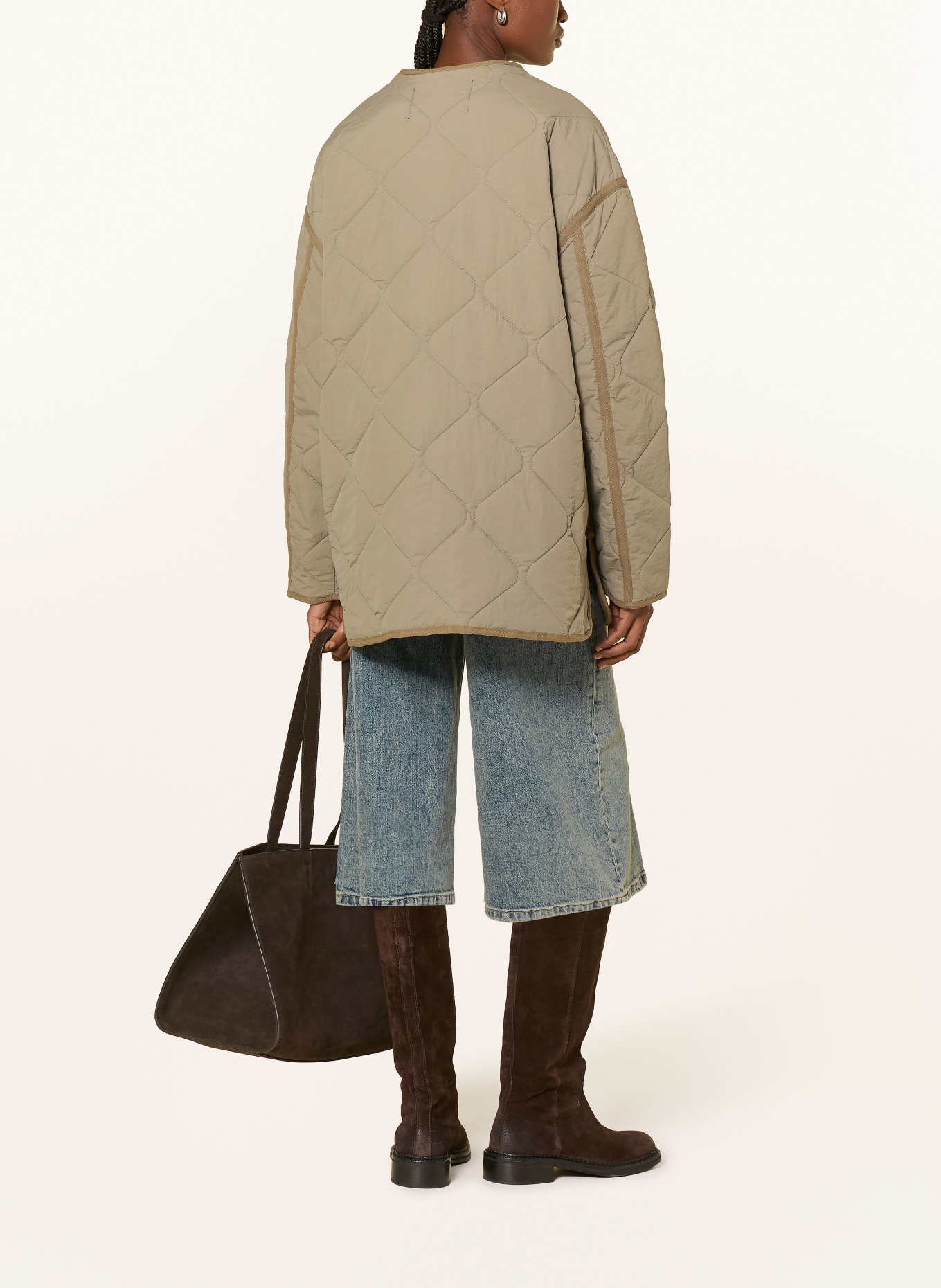 WITHBLACK Prošívaná bunda SANDY: OLIVOVÁ