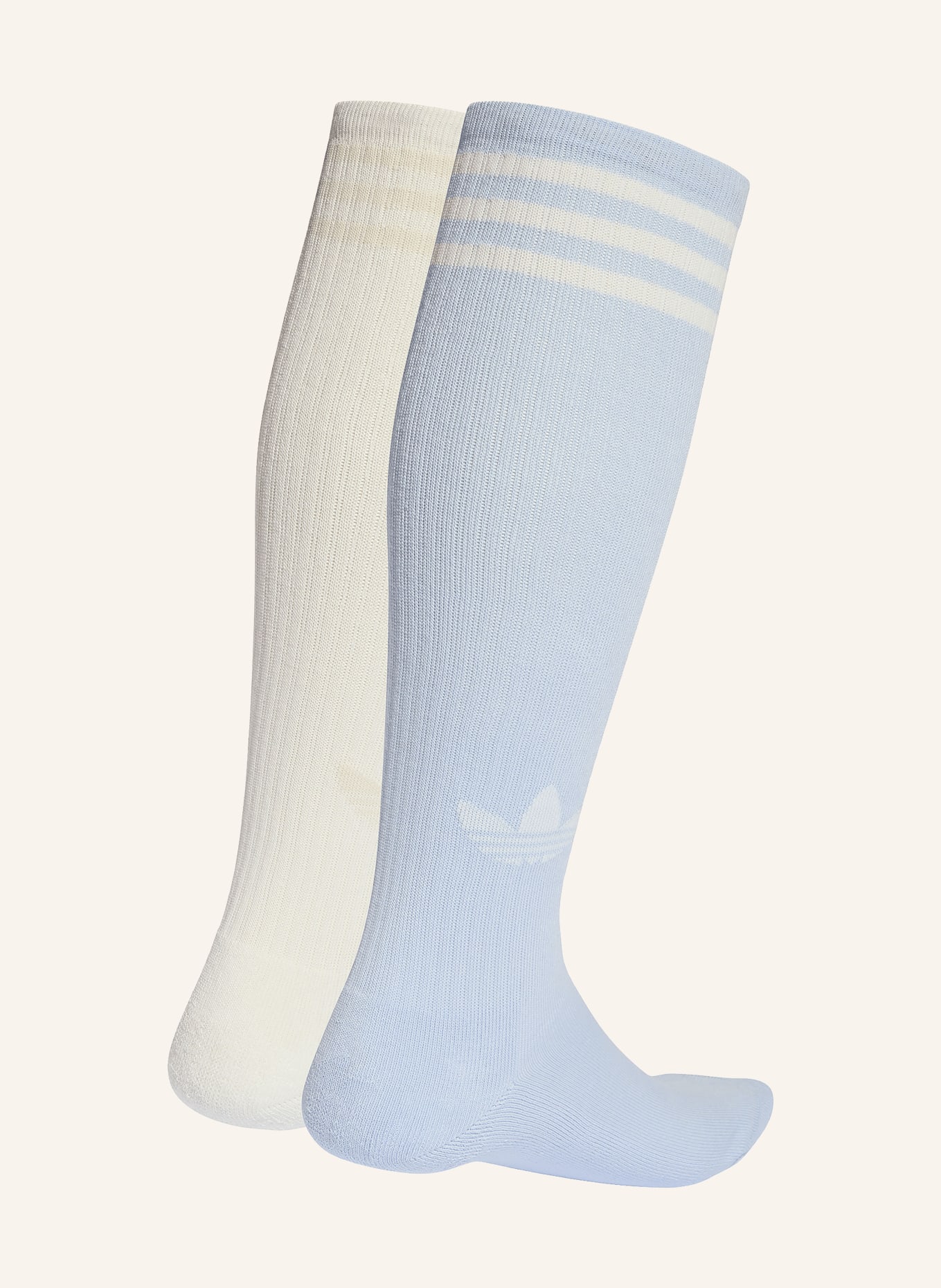 adidas Originals 2er-Pack Kniestrümpfe 3-STREIFEN: HELLBLAU / ECRU