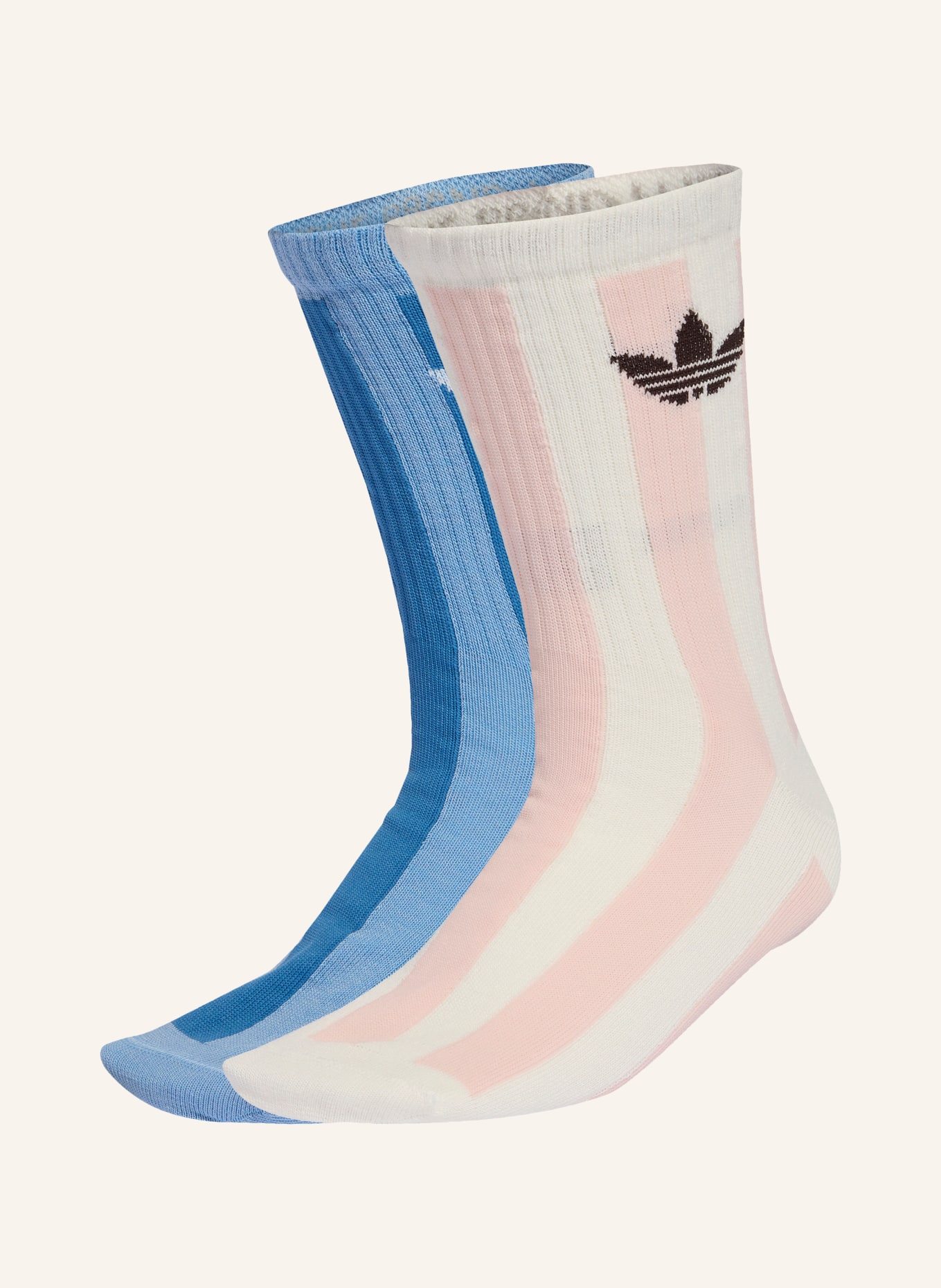 adidas Originals 2er-Pack Socken STRIPED CREW: LACHS / HELLBLAU / WEISS